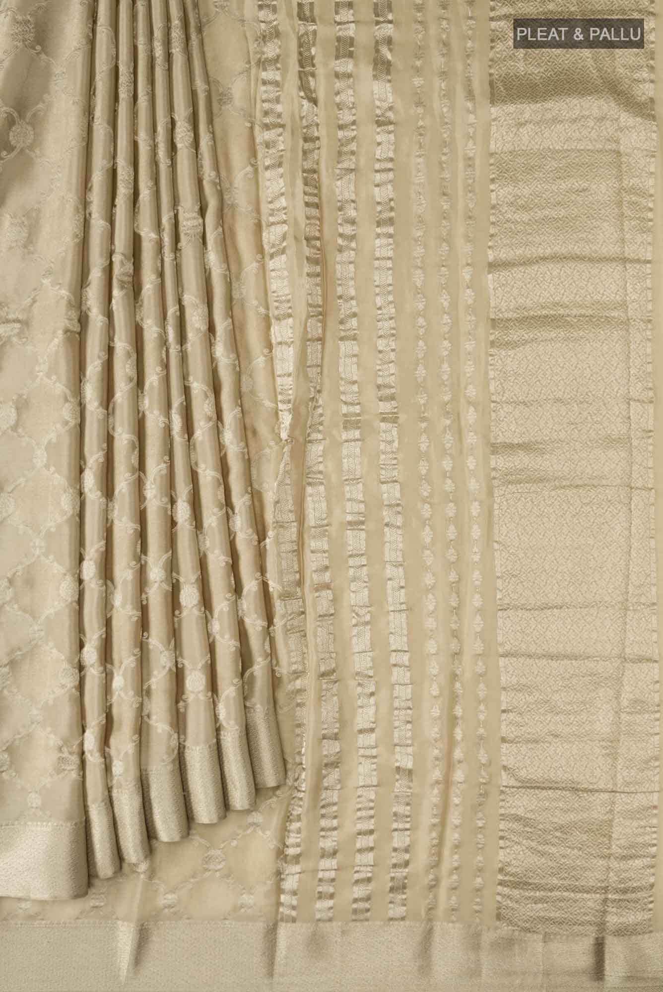Beige Mysore Georgette Saree