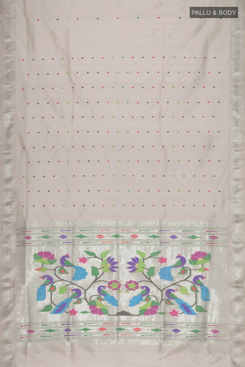 Beige Paithani Silk Saree