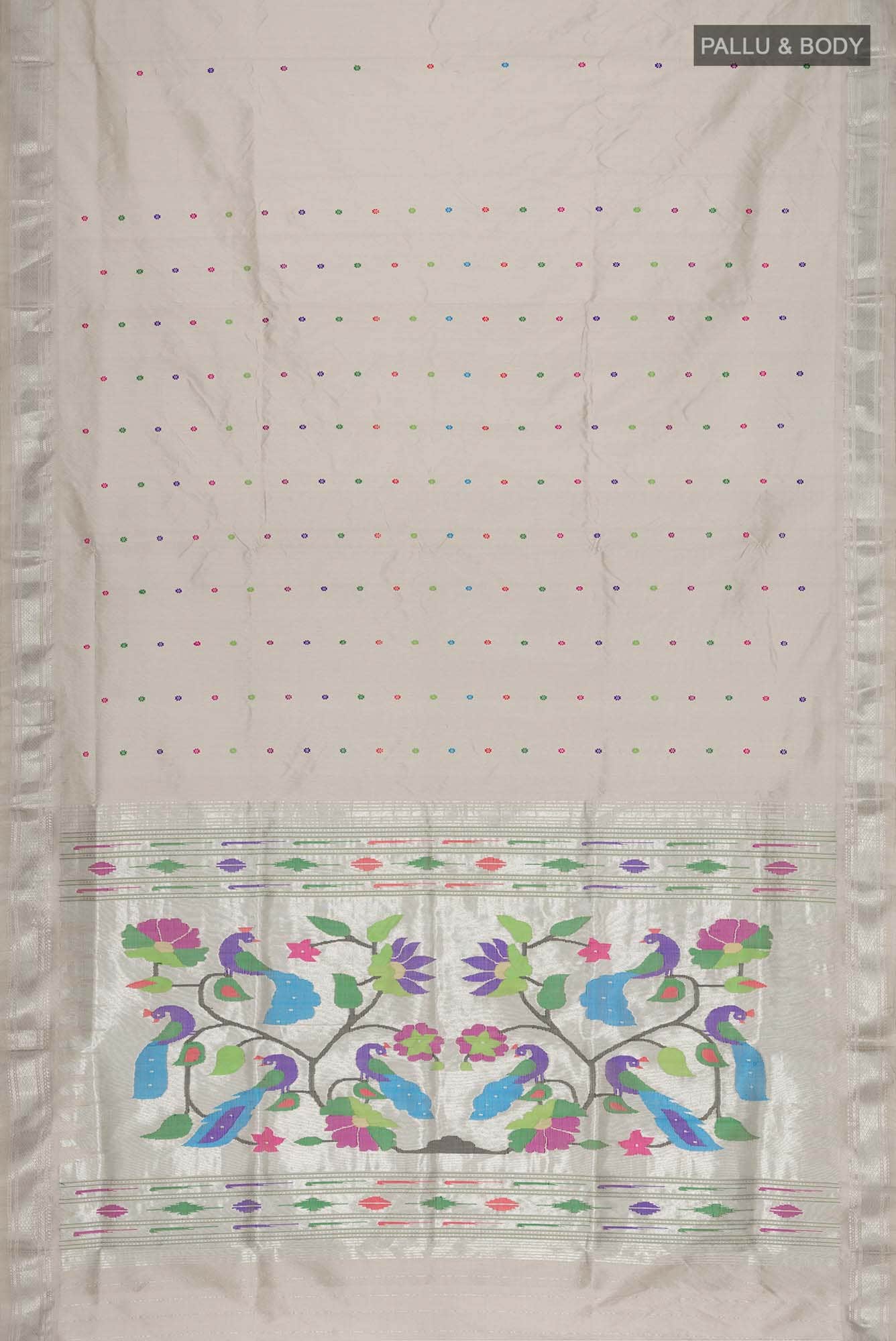 Beige Paithani Silk Saree