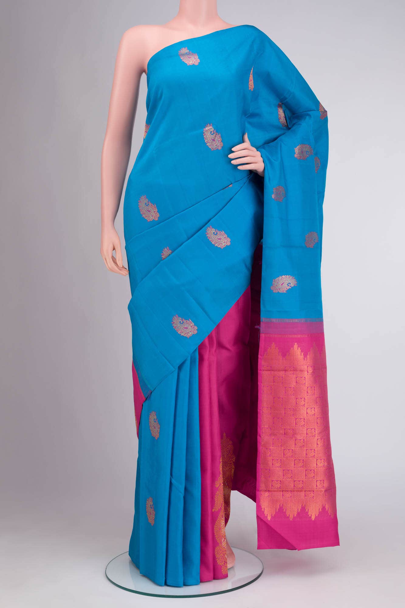 Blue Kanchipuram Silk Saree