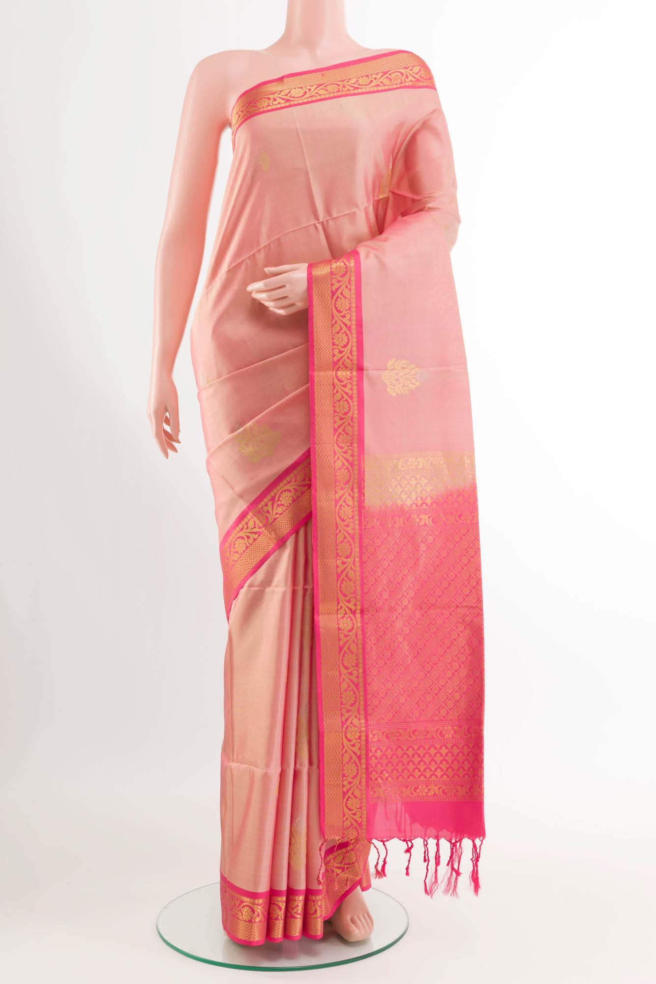 Rose pink Soft Silk Saree