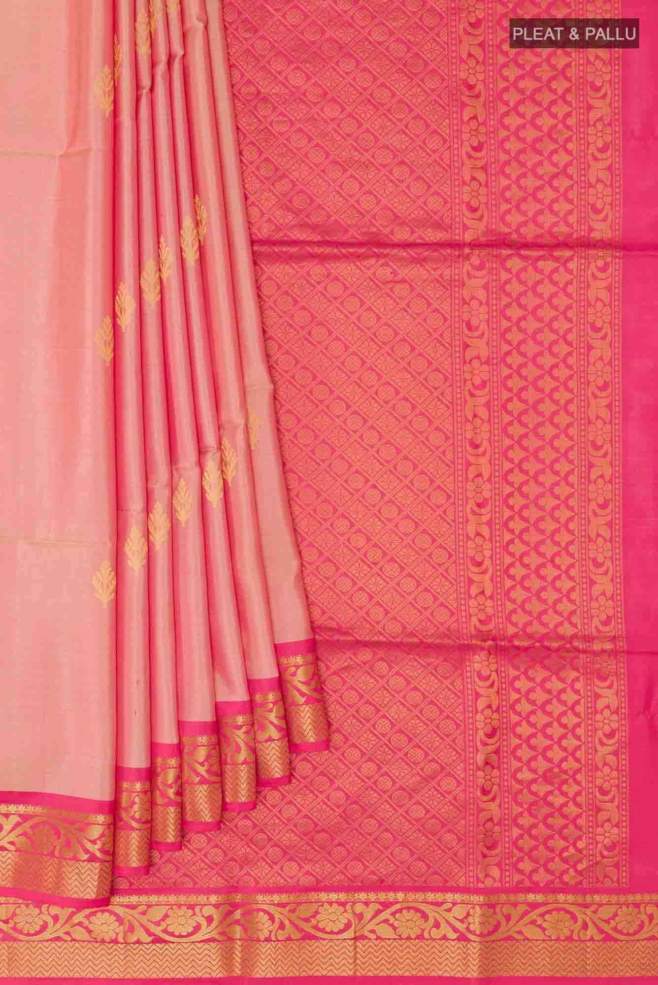 Rose pink Soft Silk Saree