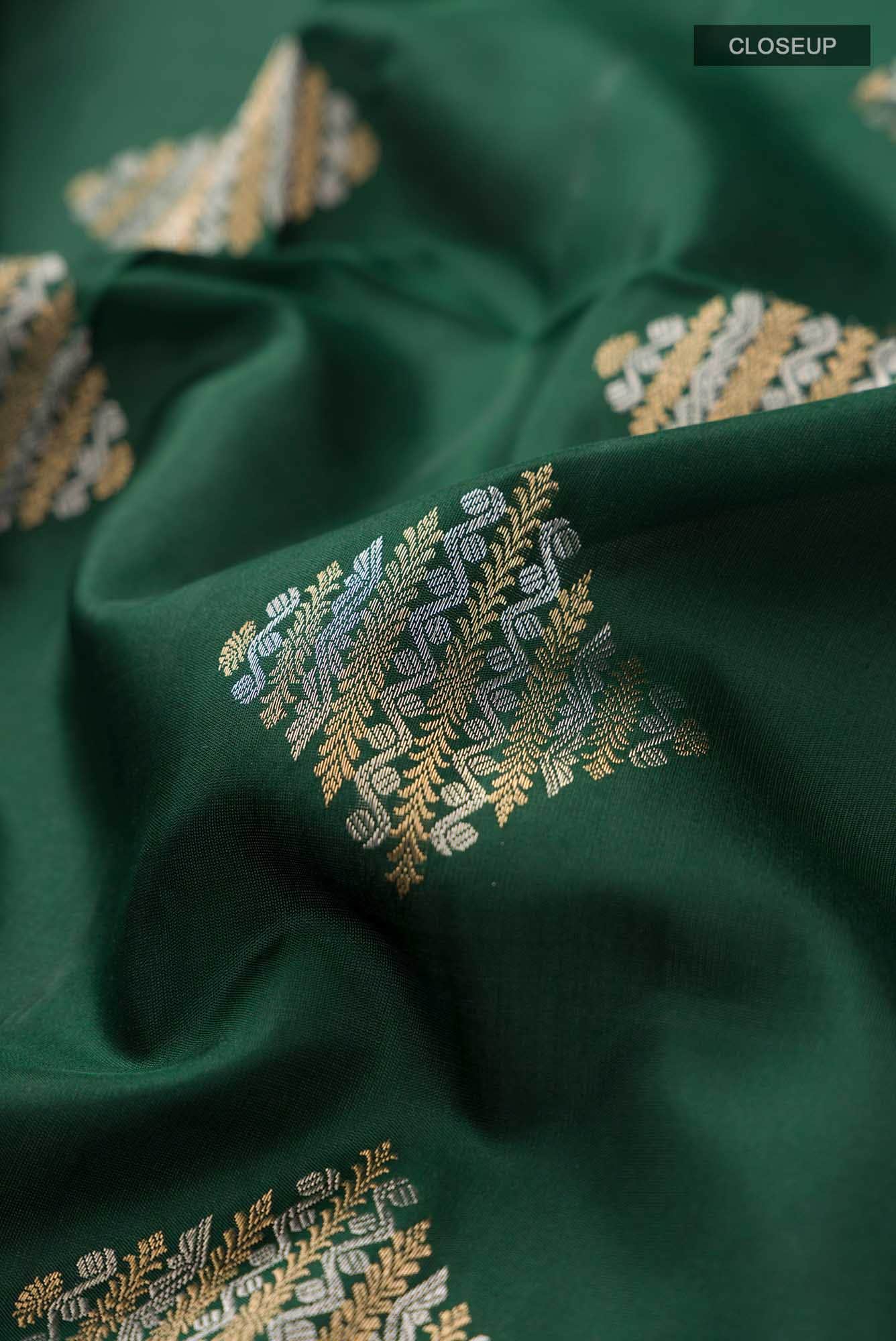 Bottle Green Soft Silk Saree