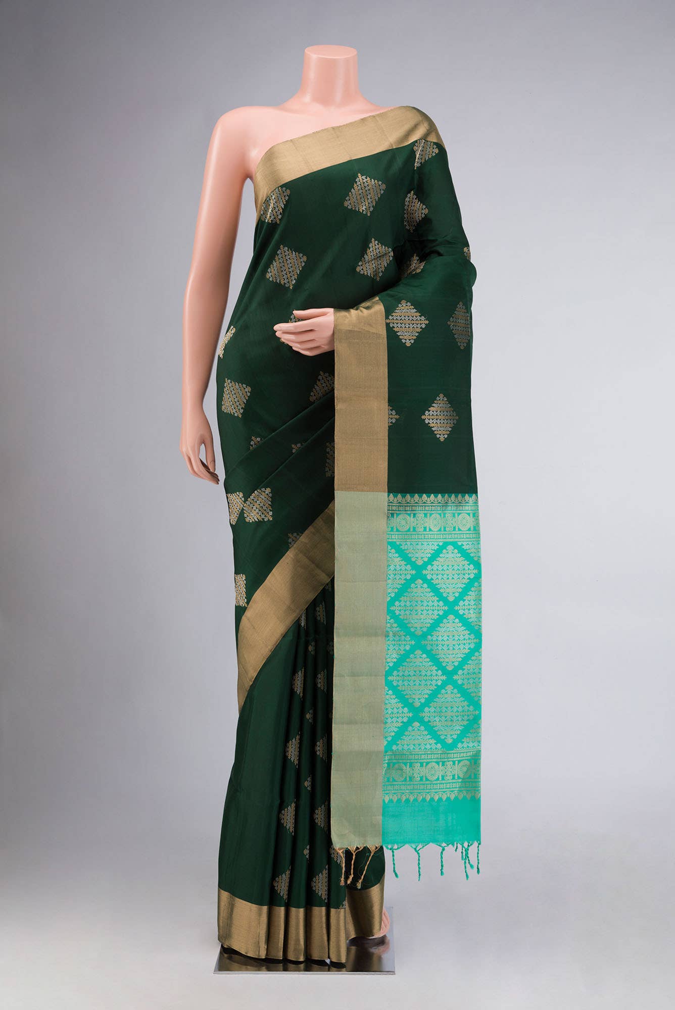 Bottle Green Soft Silk Saree