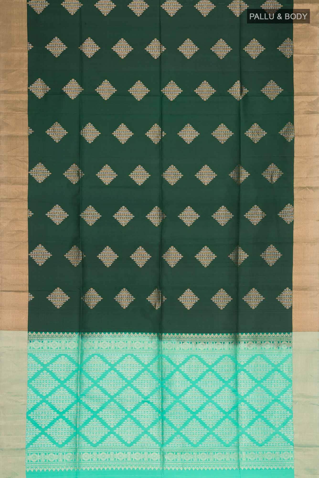 Bottle Green Soft Silk Saree