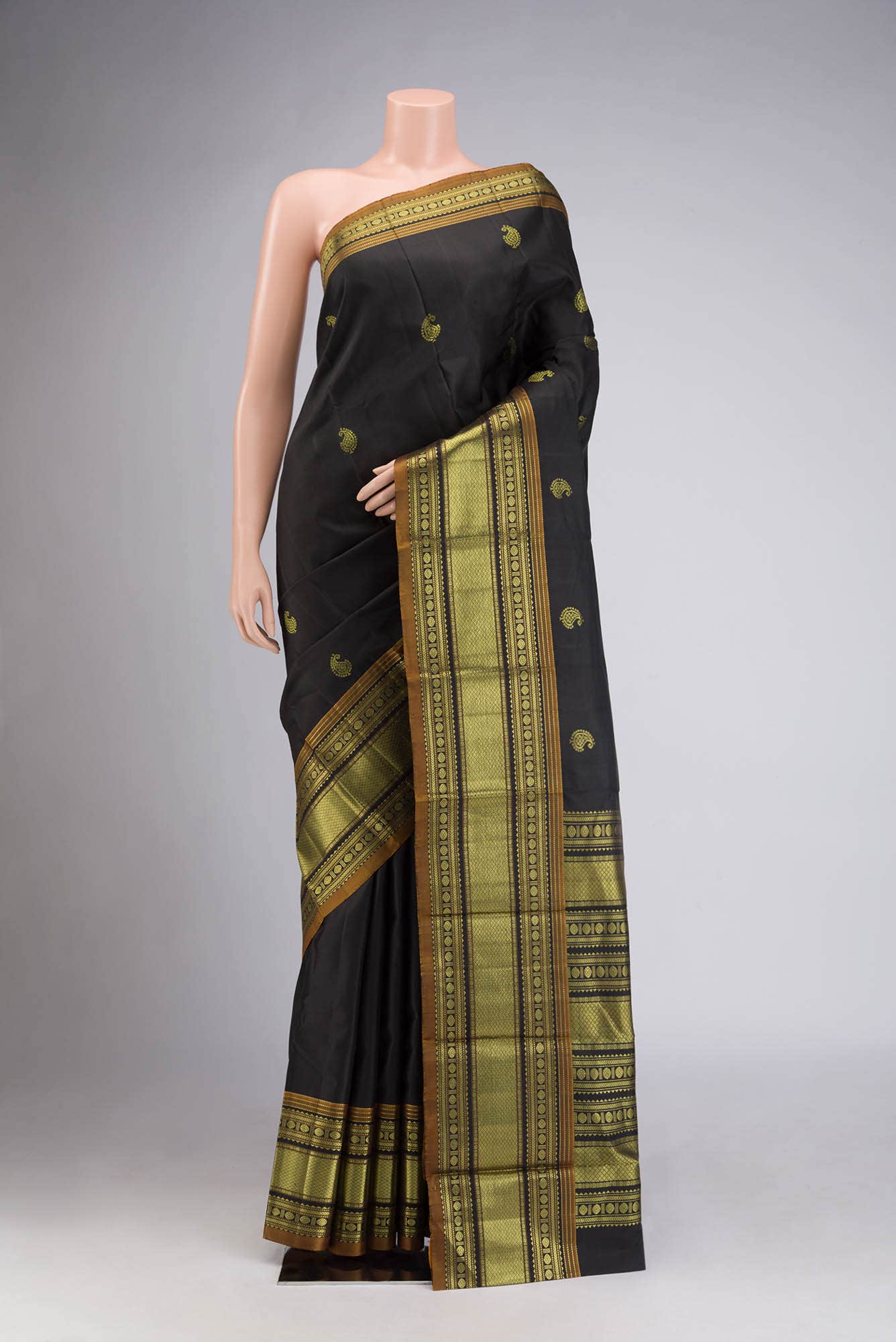 Black Kanchipuram Silk Saree
