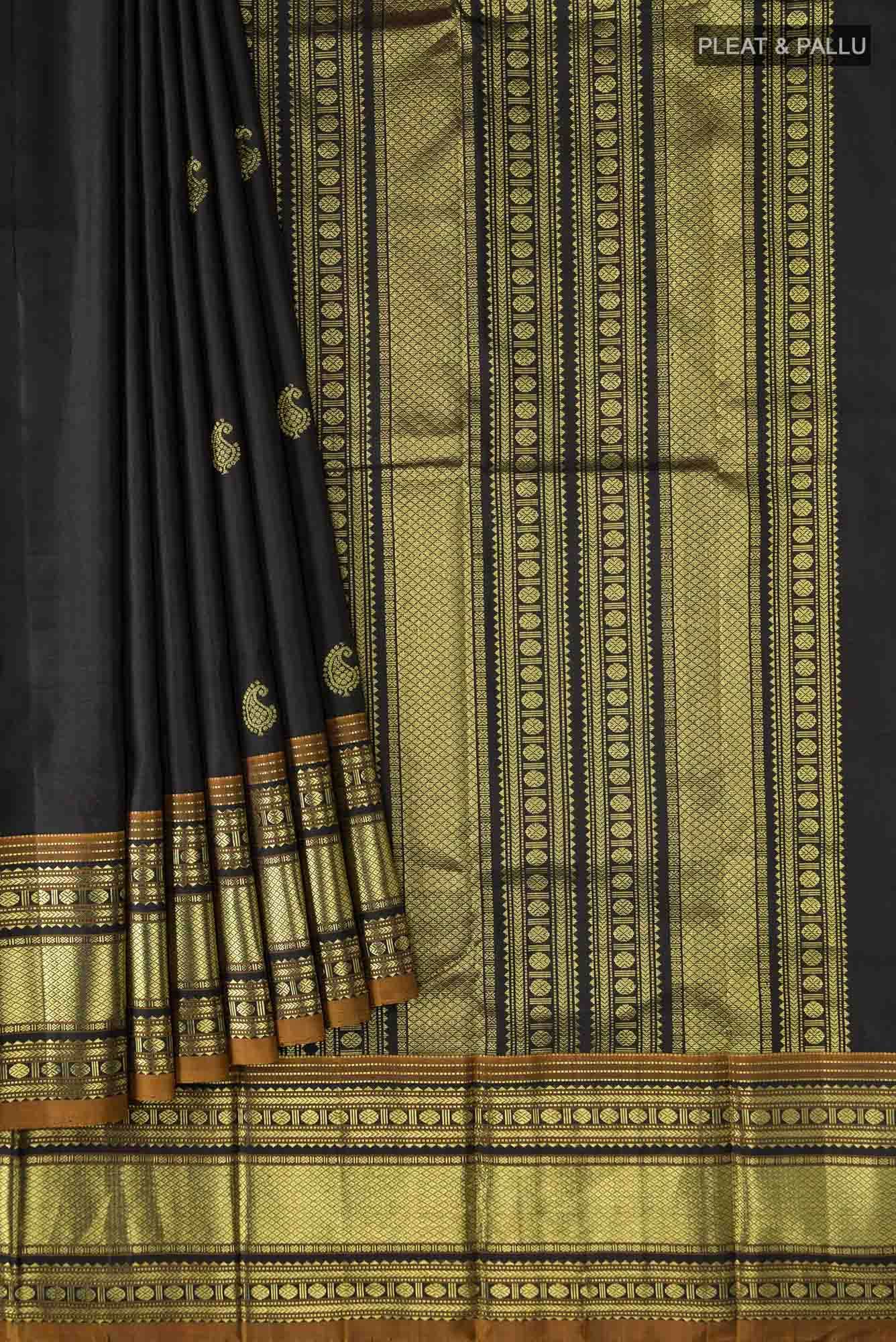 Black Kanchipuram Silk Saree
