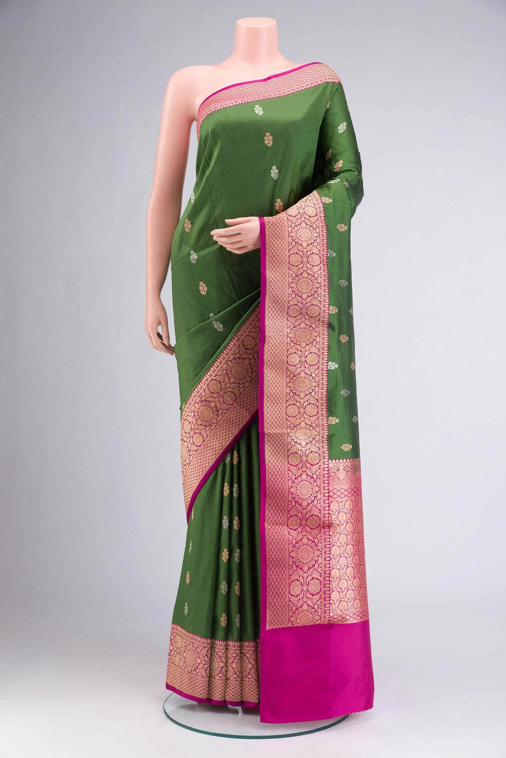 Green Banarasi Katan Silk Saree