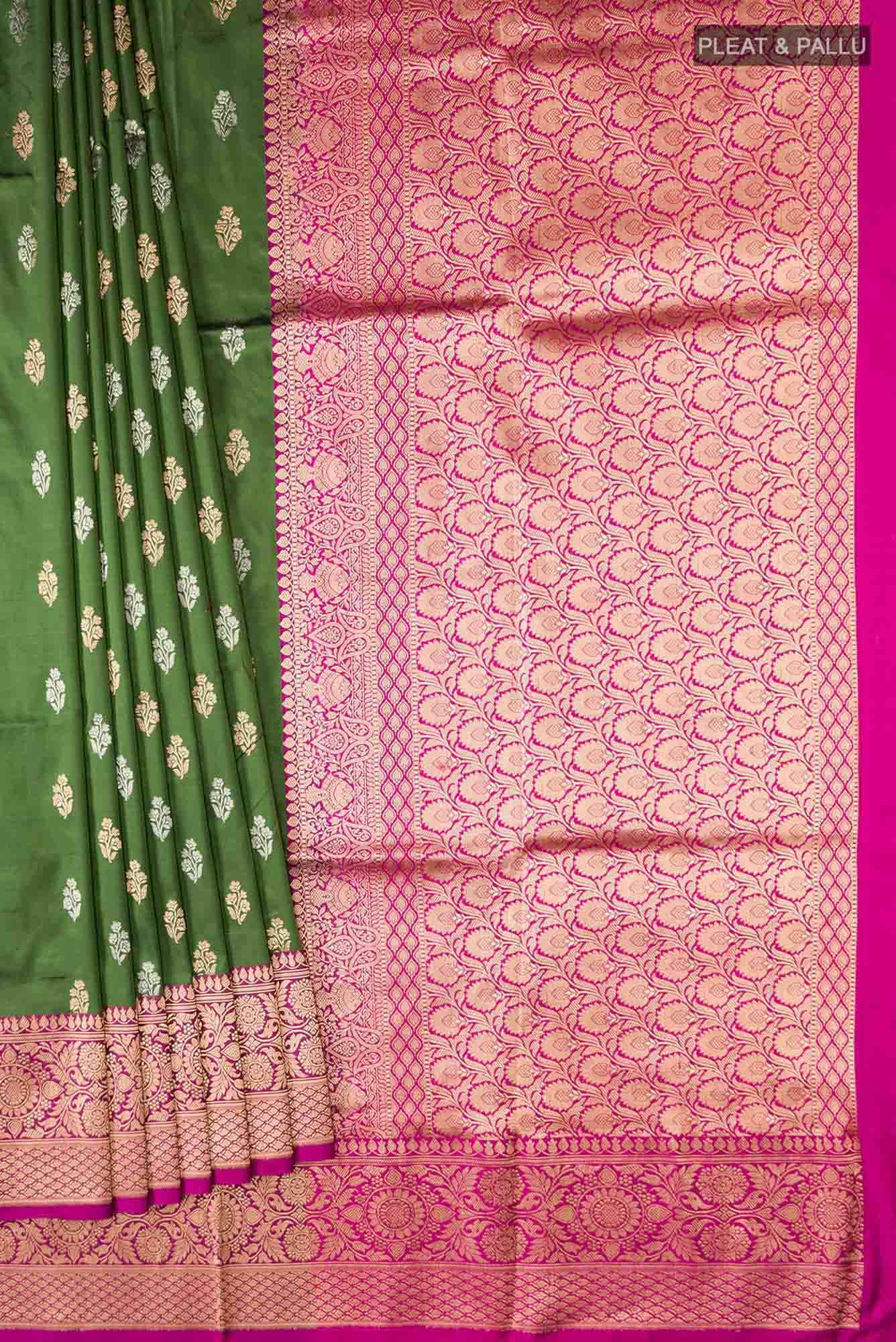 Green Banarasi Katan Silk Saree