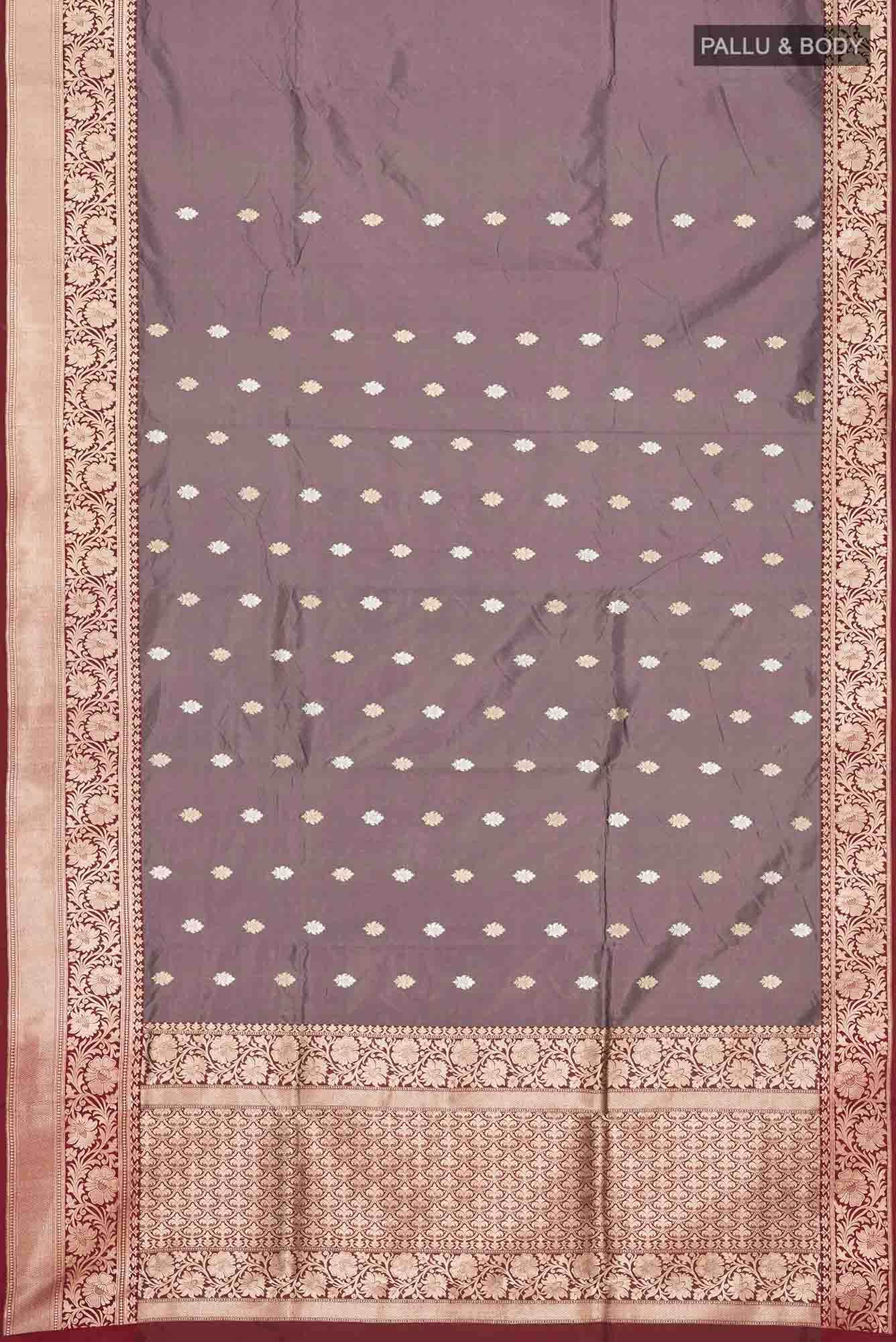Dark Mauve Banarasi Katan Silk Saree