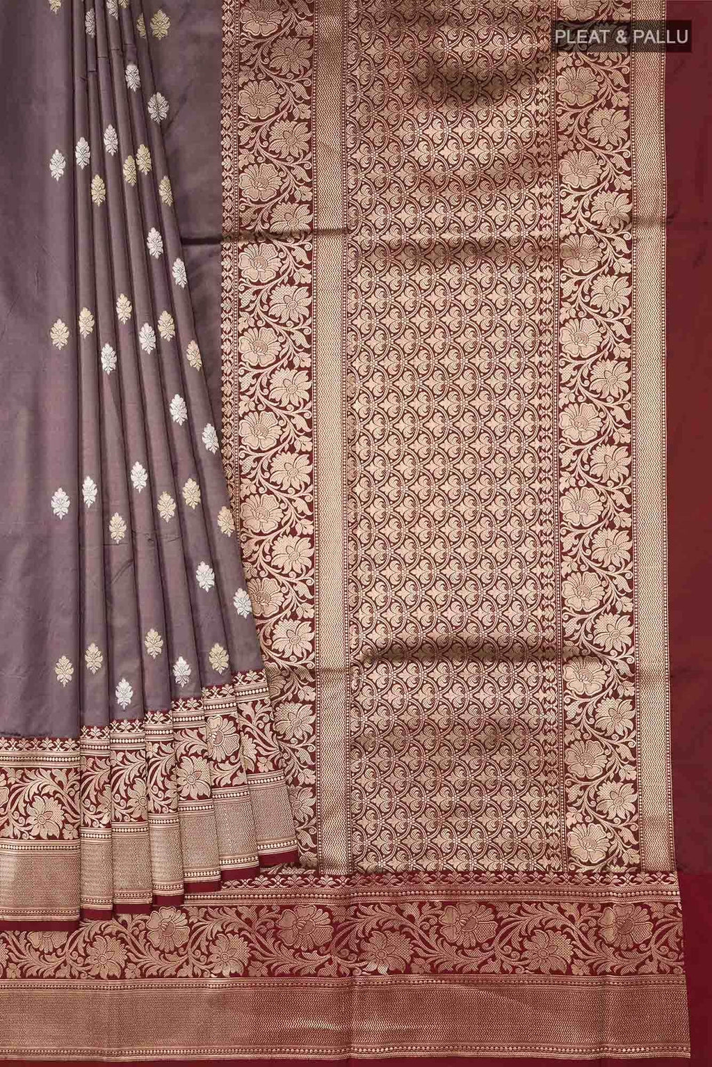 Dark Mauve Banarasi Katan Silk Saree