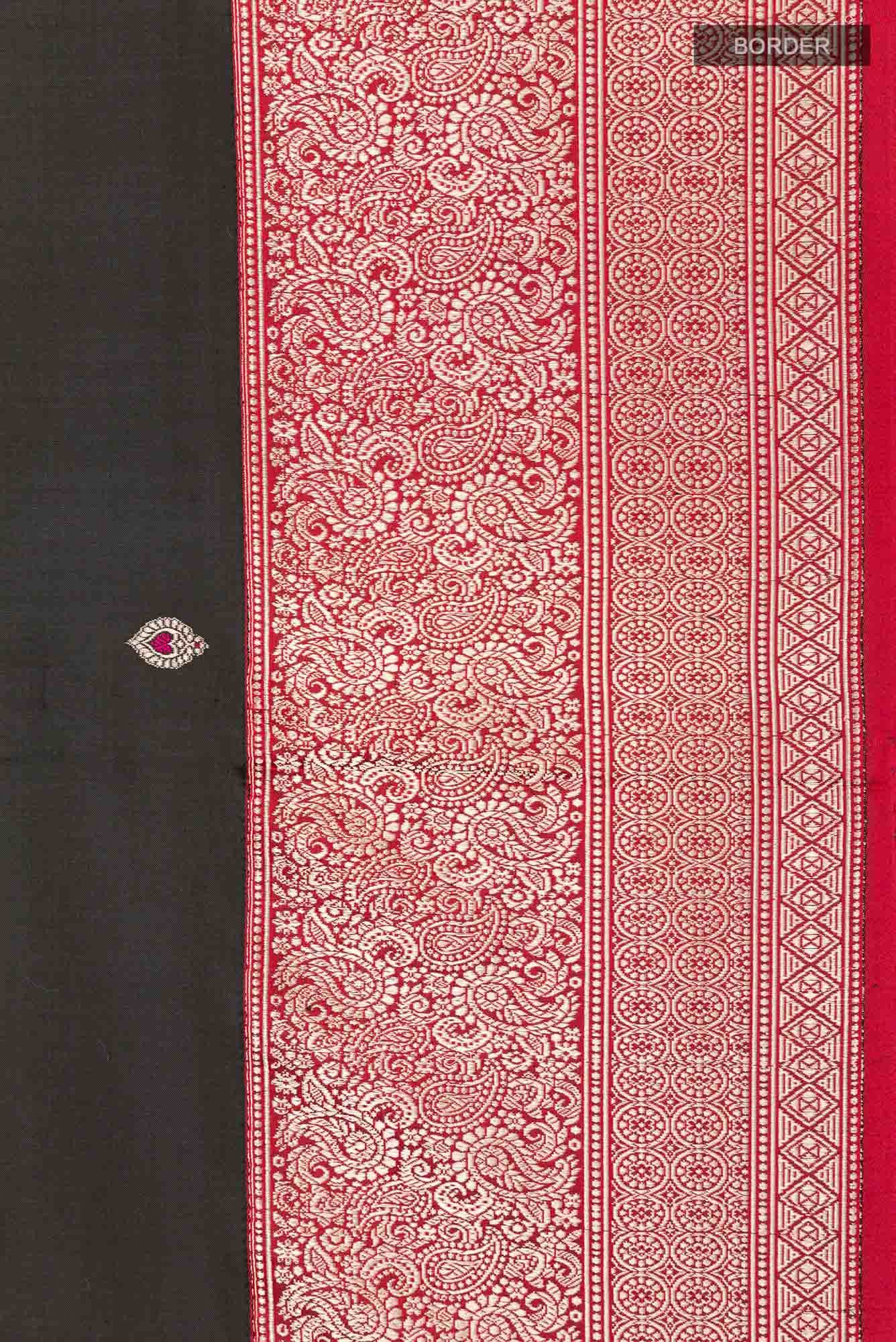 Black Banarasi Katan Silk Saree