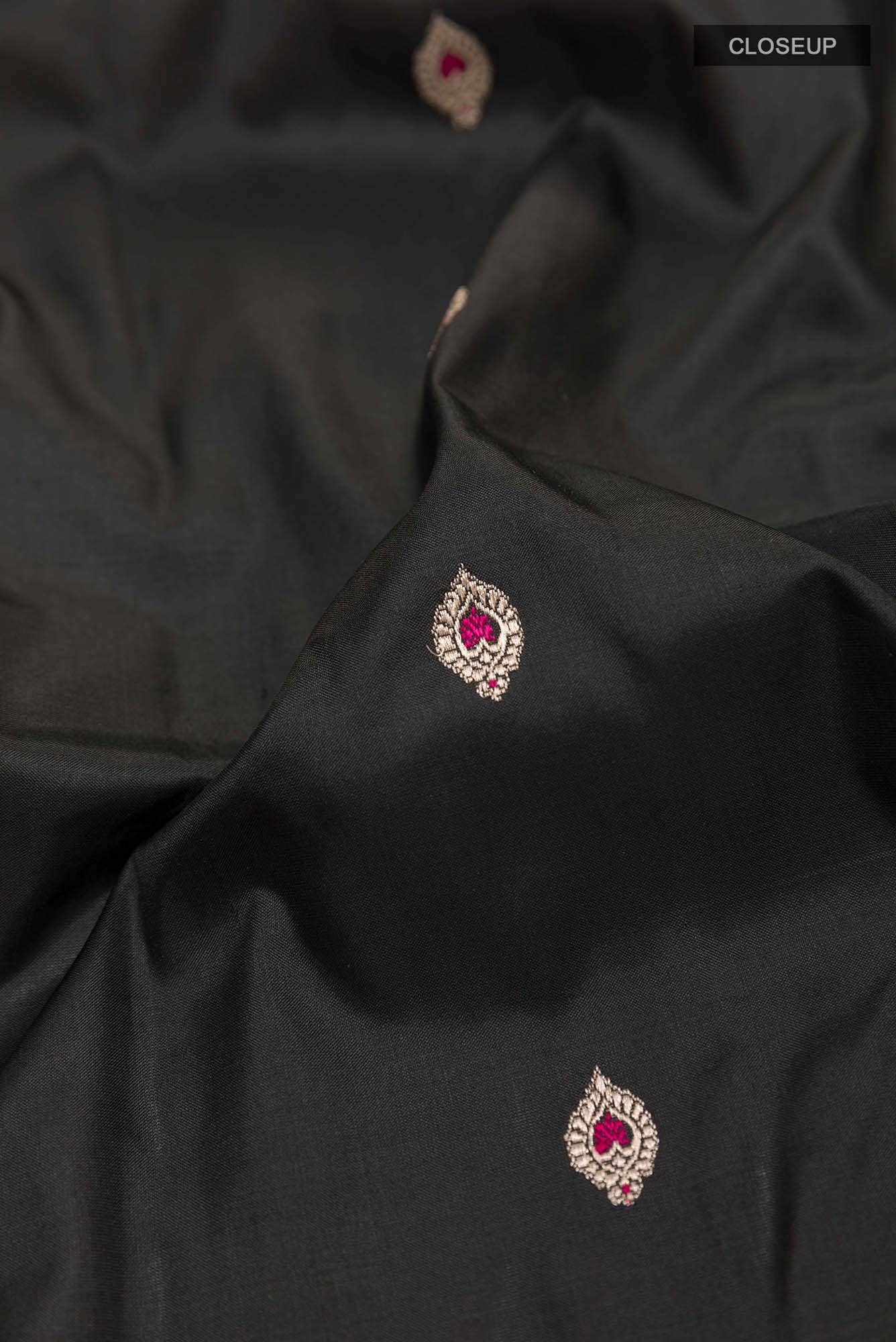 Black Banarasi Katan Silk Saree