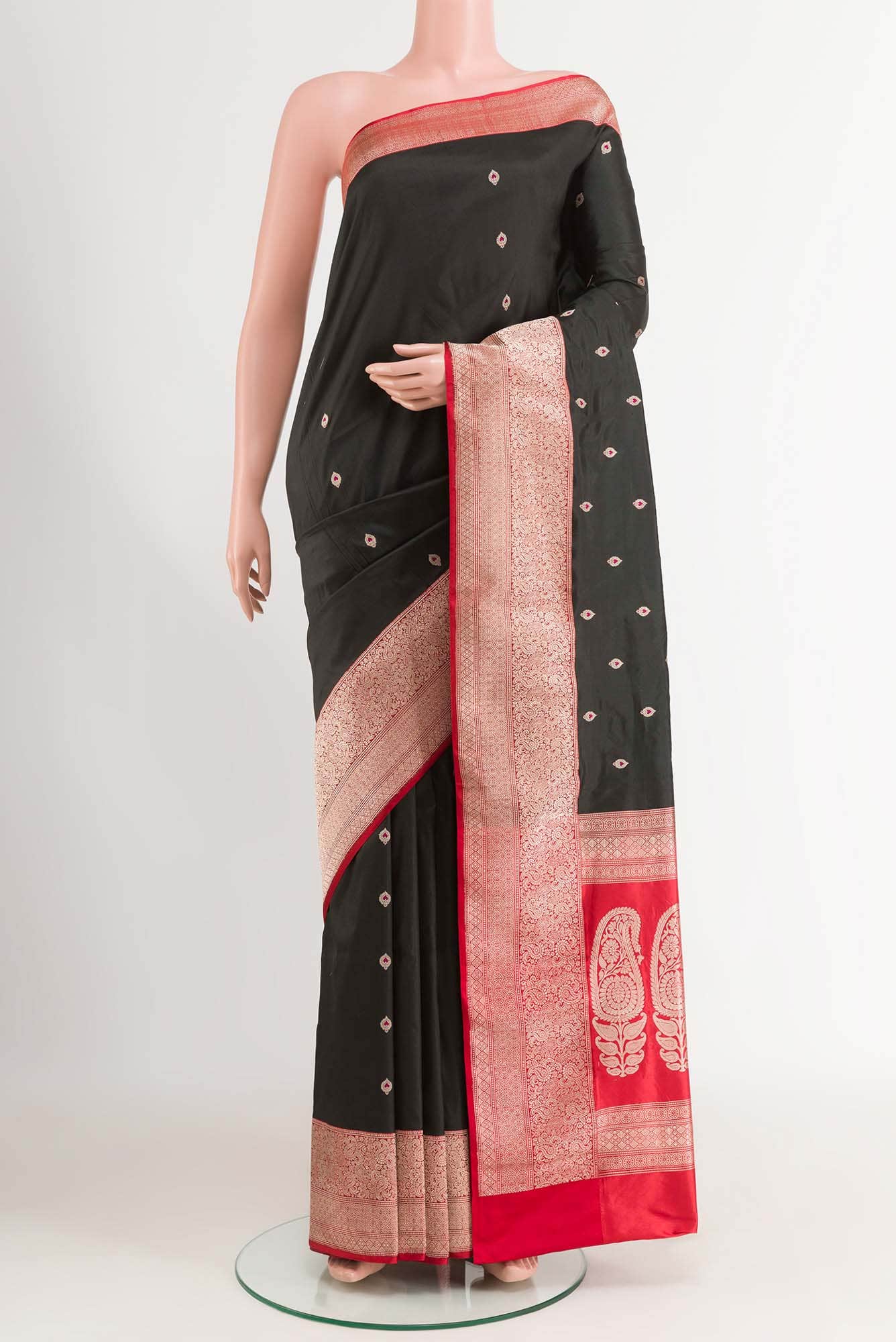 Black Banarasi Katan Silk Saree