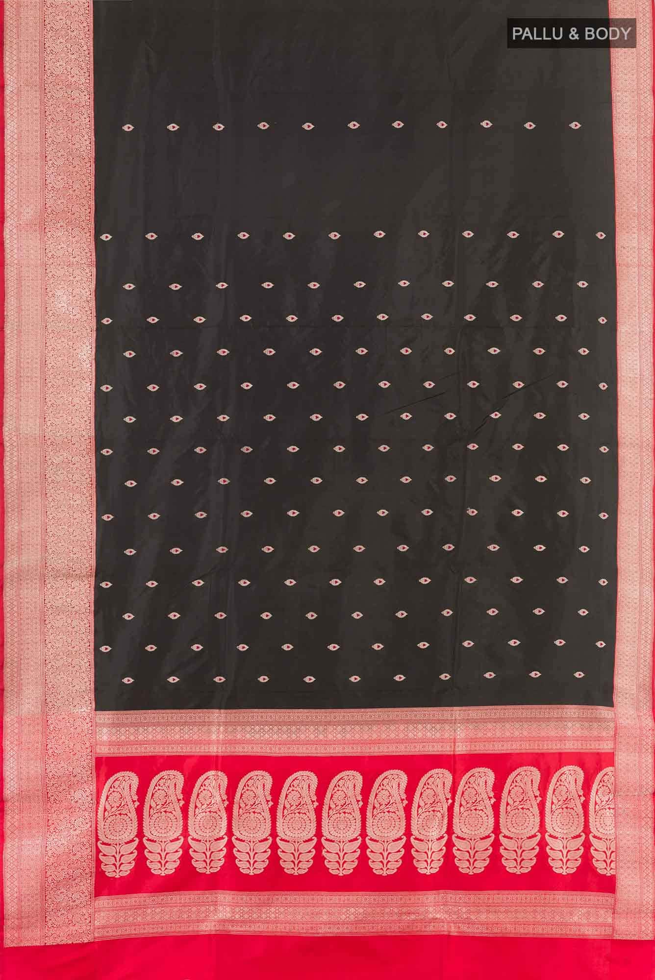 Black Banarasi Katan Silk Saree