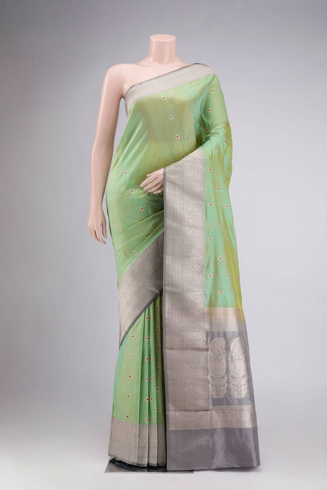 Green Banarasi Katan Silk Saree
