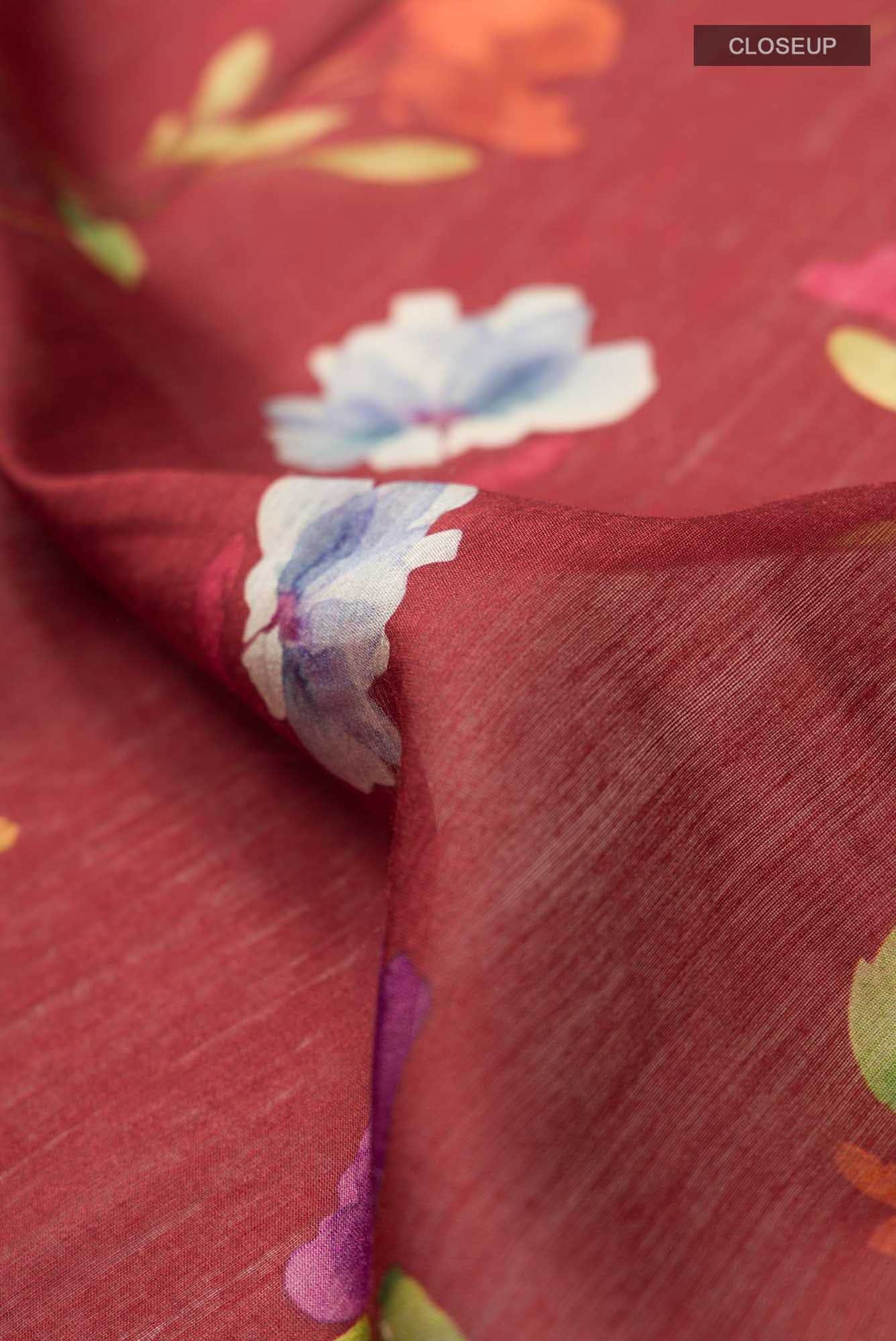 Maroon Bhagalpuri Tussar Silk Saree