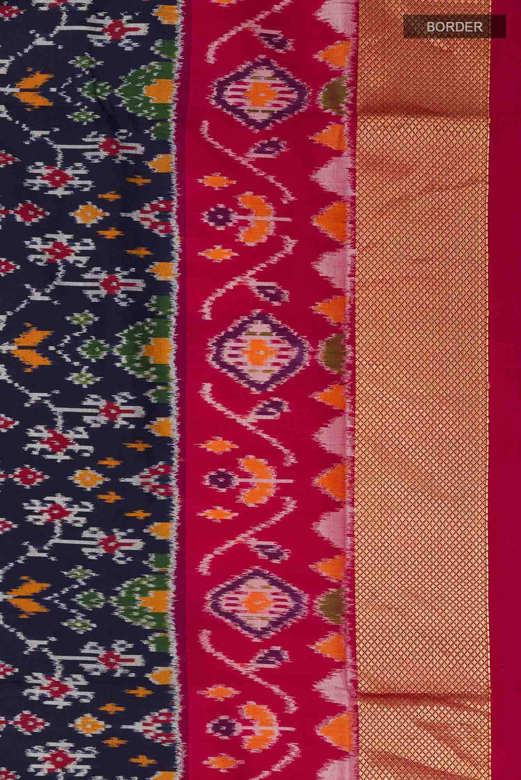 Dark Blue Pochampally Silk Saree