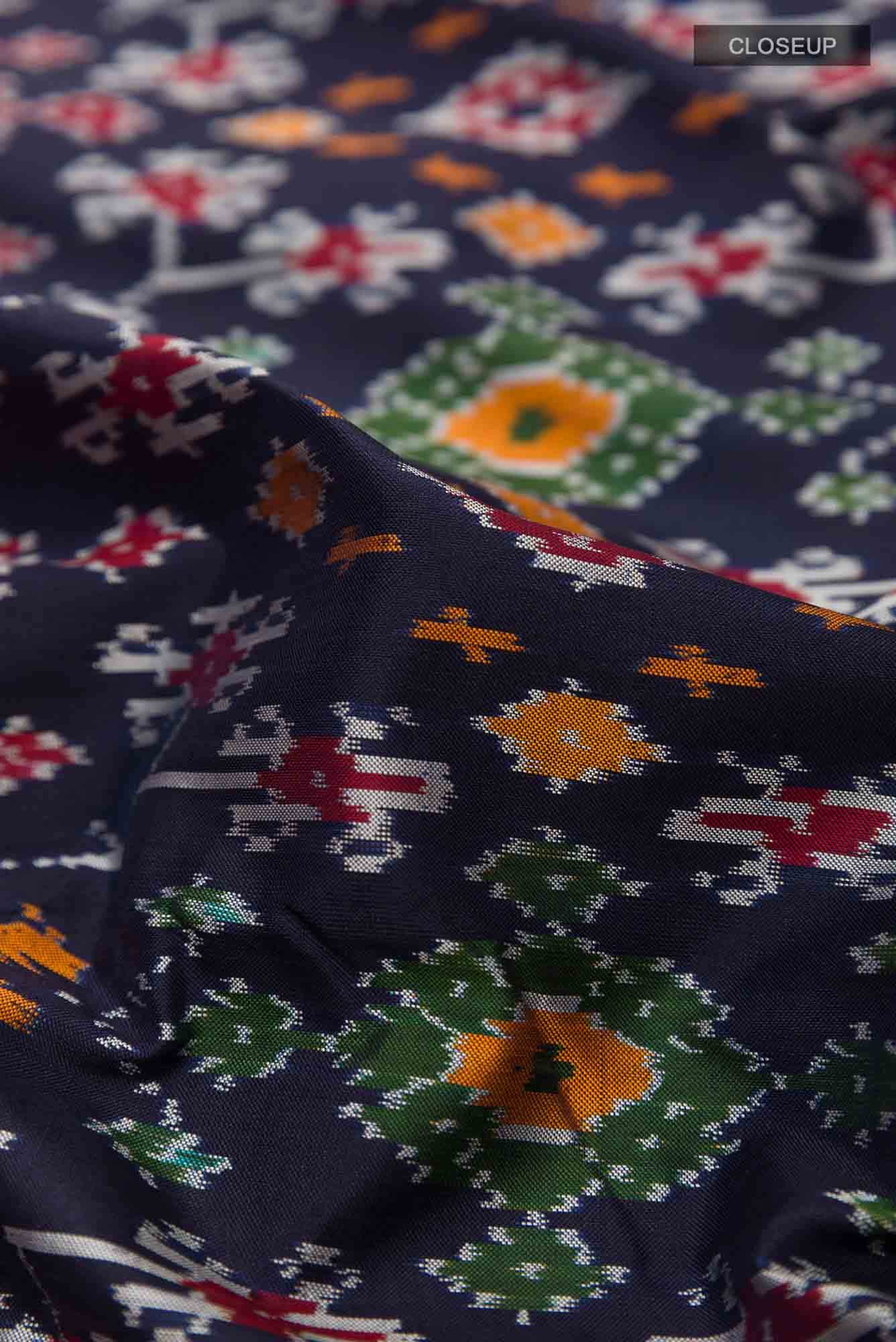 Dark Blue Pochampally Silk Saree