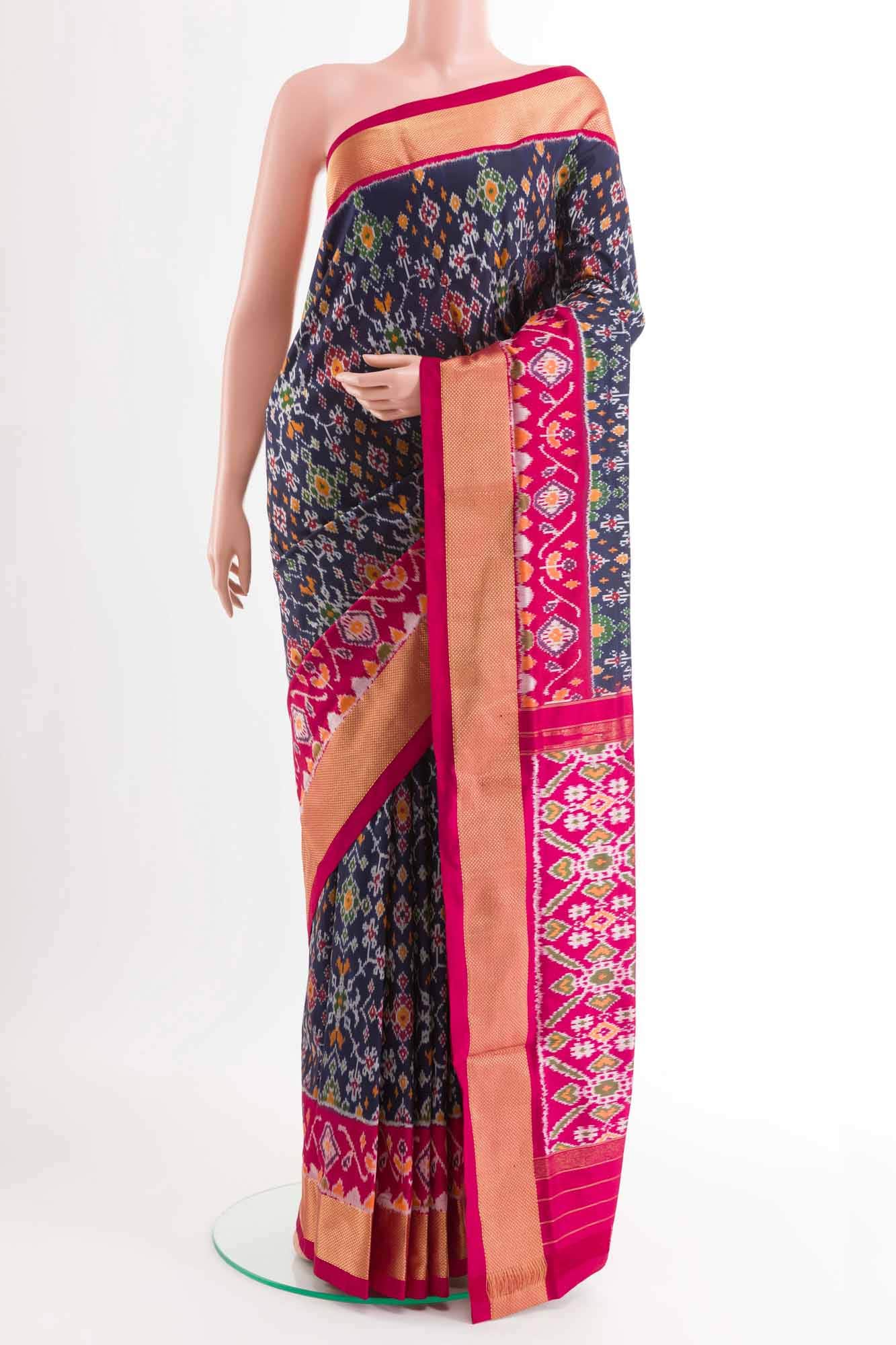 Dark Blue Pochampally Silk Saree