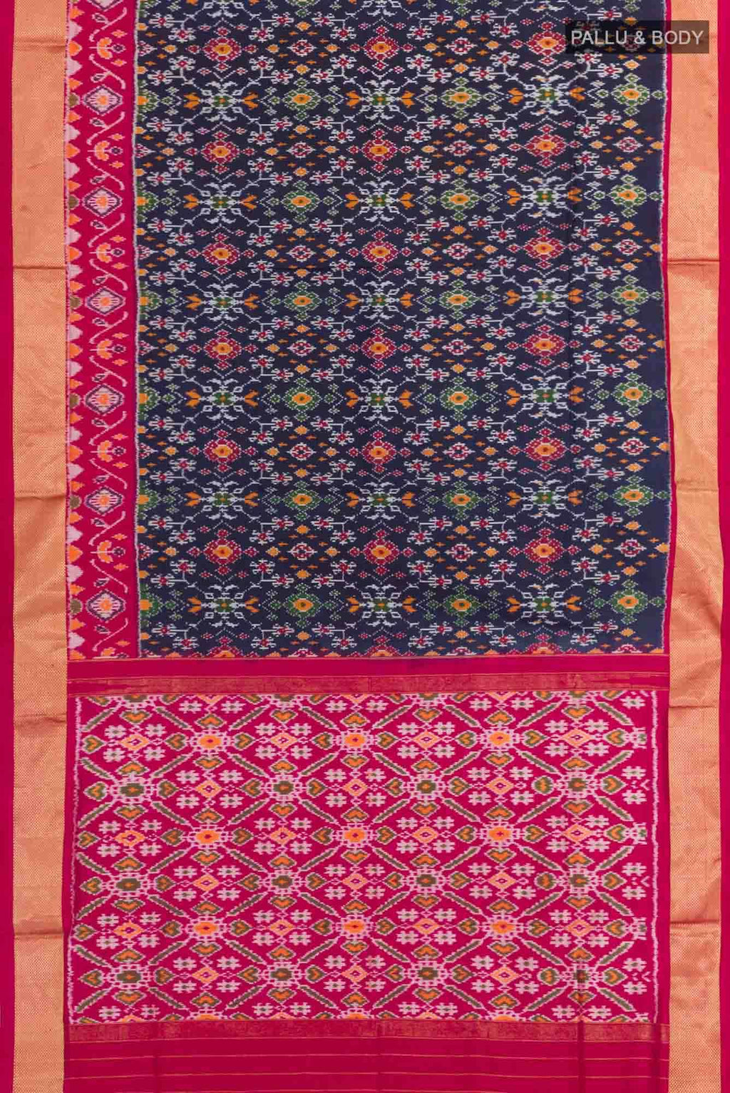 Dark Blue Pochampally Silk Saree