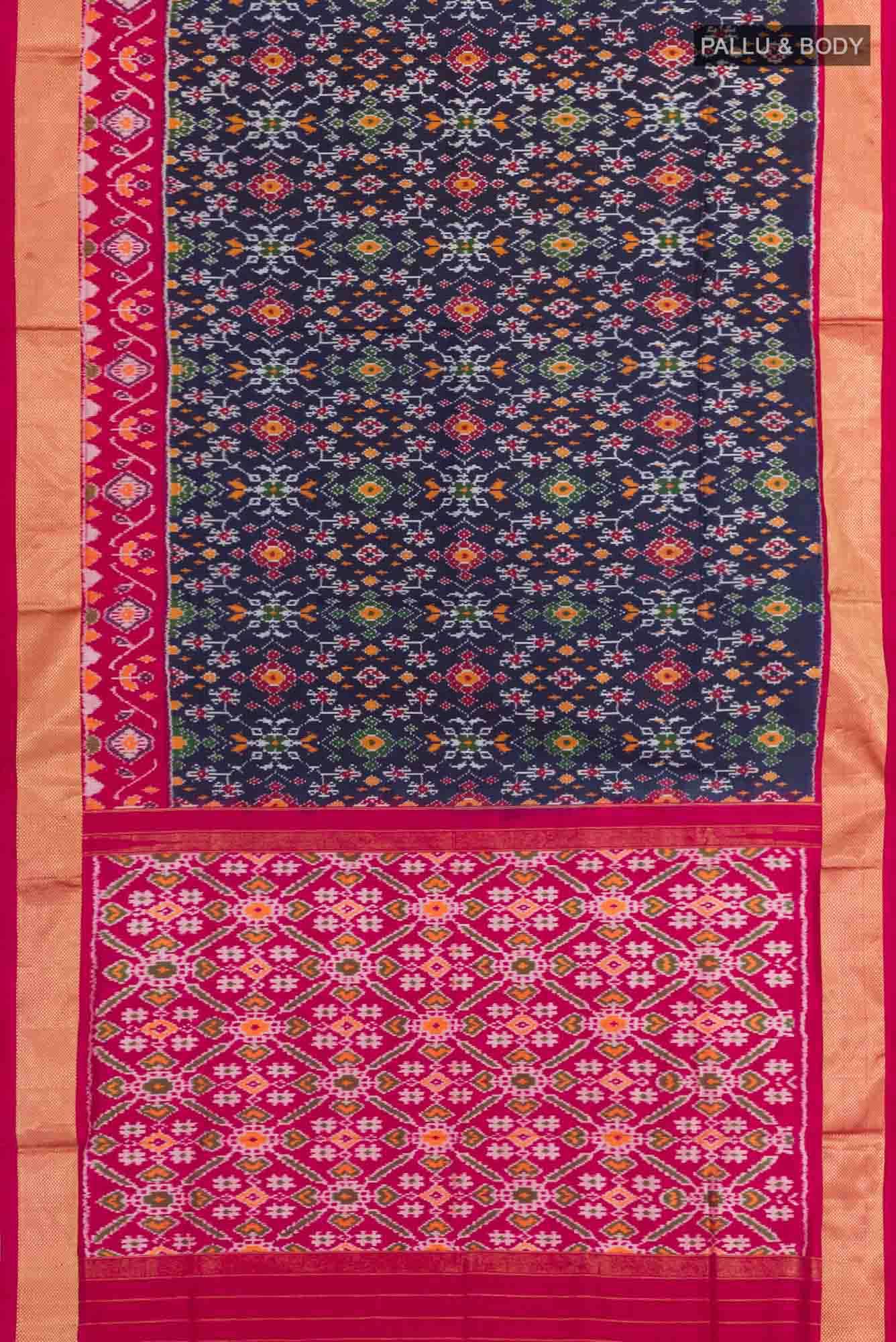 Dark Blue Pochampally Silk Saree