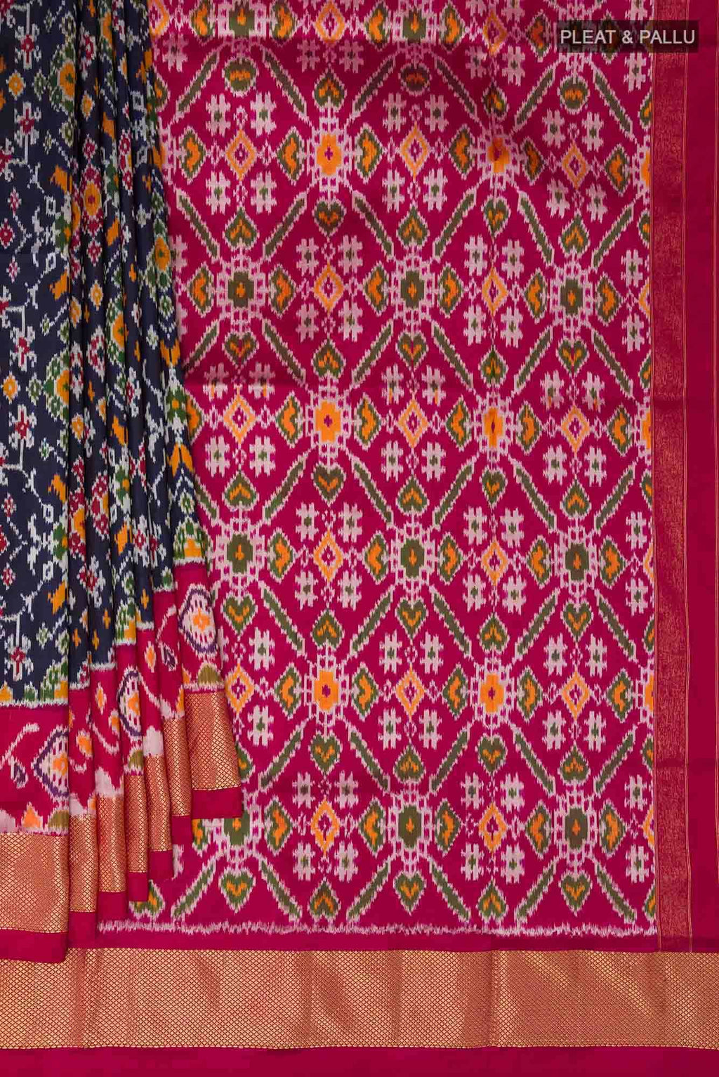 Dark Blue Pochampally Silk Saree