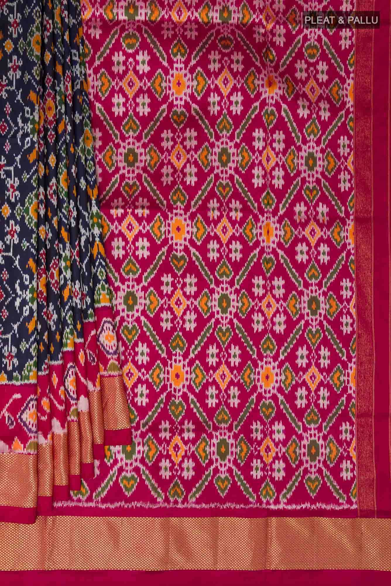 Dark Blue Pochampally Silk Saree