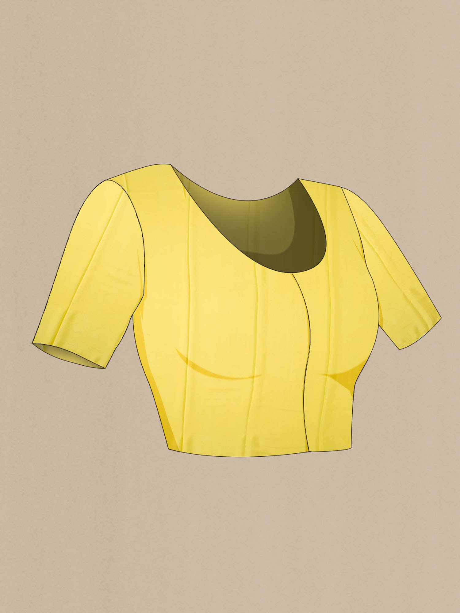 Lemon Yellow Chiffon Saree