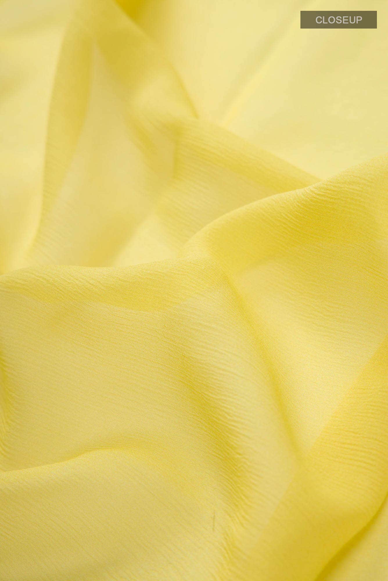 Lemon Yellow Chiffon Saree