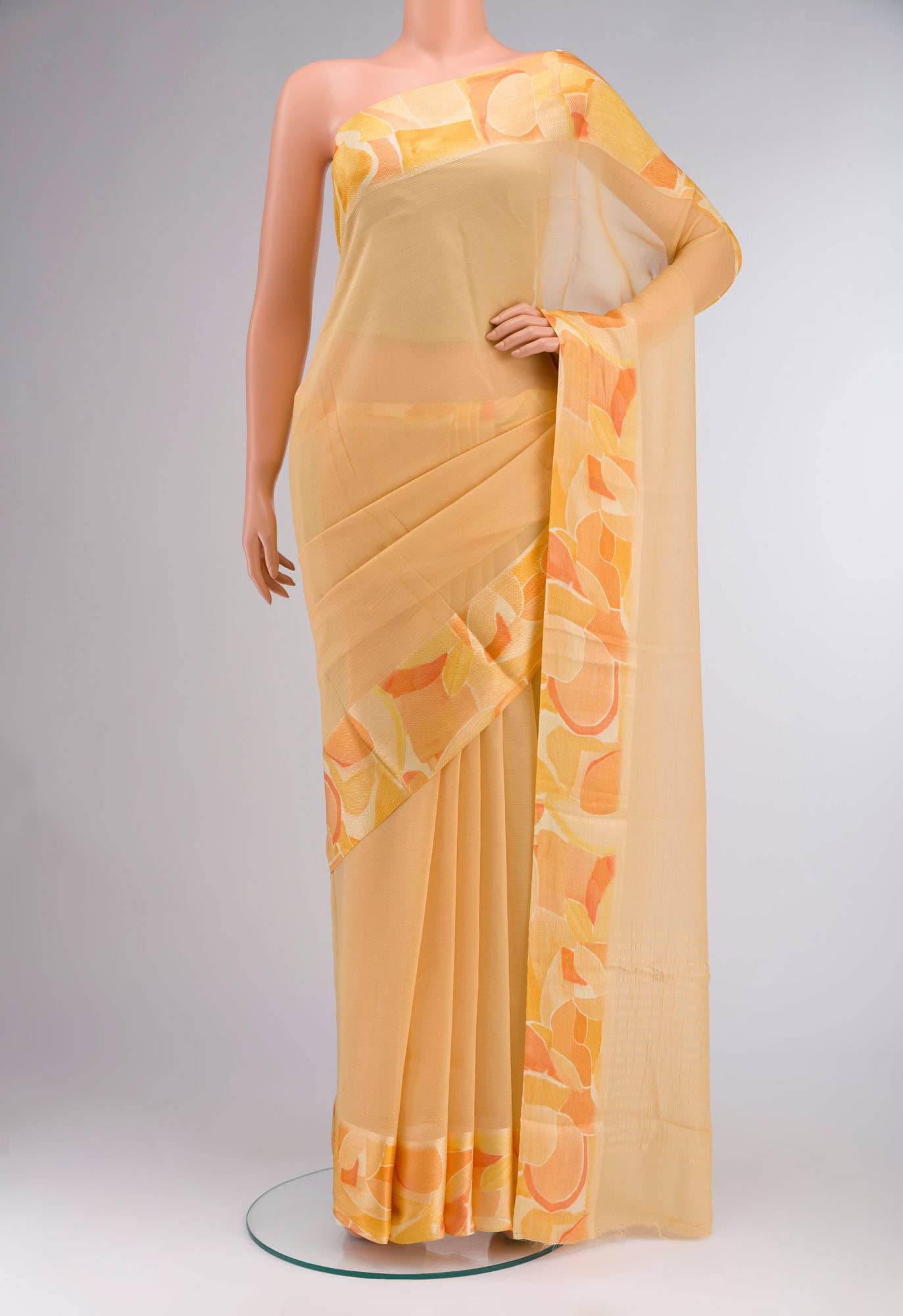 Orange Chiffon Saree