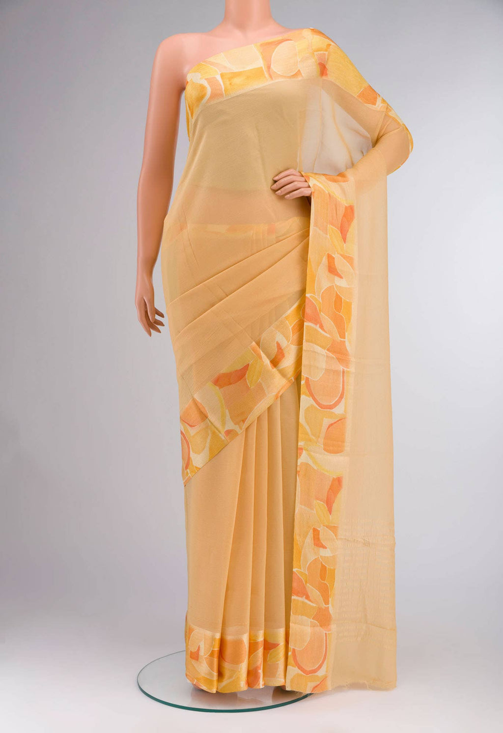 Orange Chiffon Saree