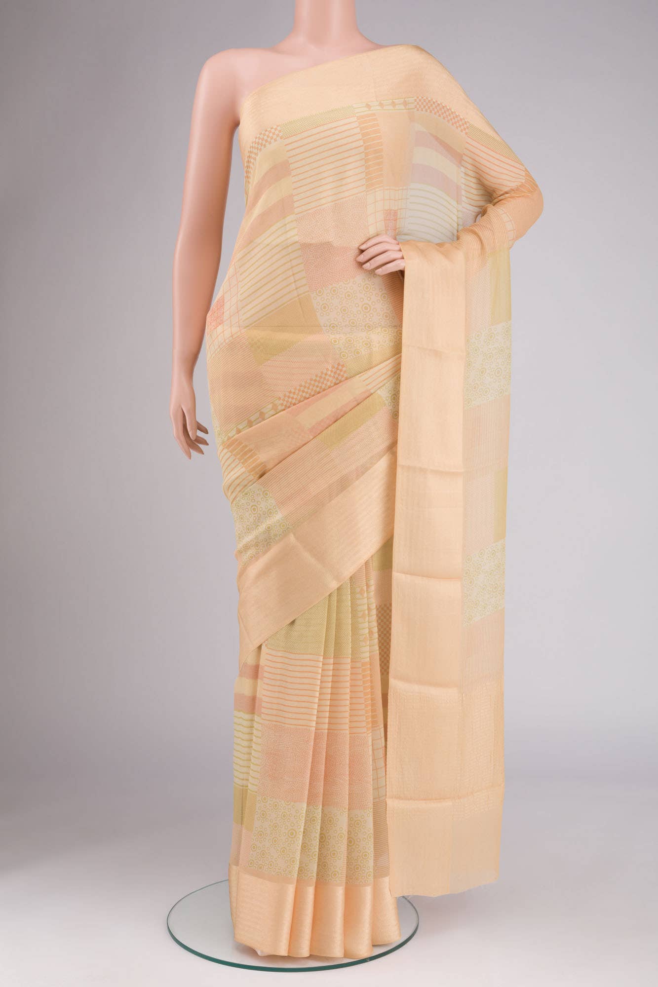 Orange Mysore Chiffon Saree