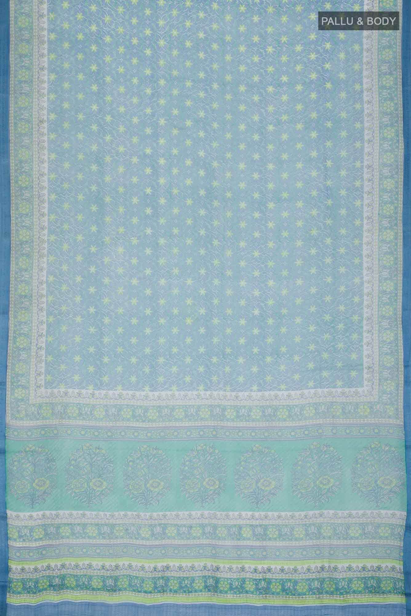 Blue Chiffon Saree