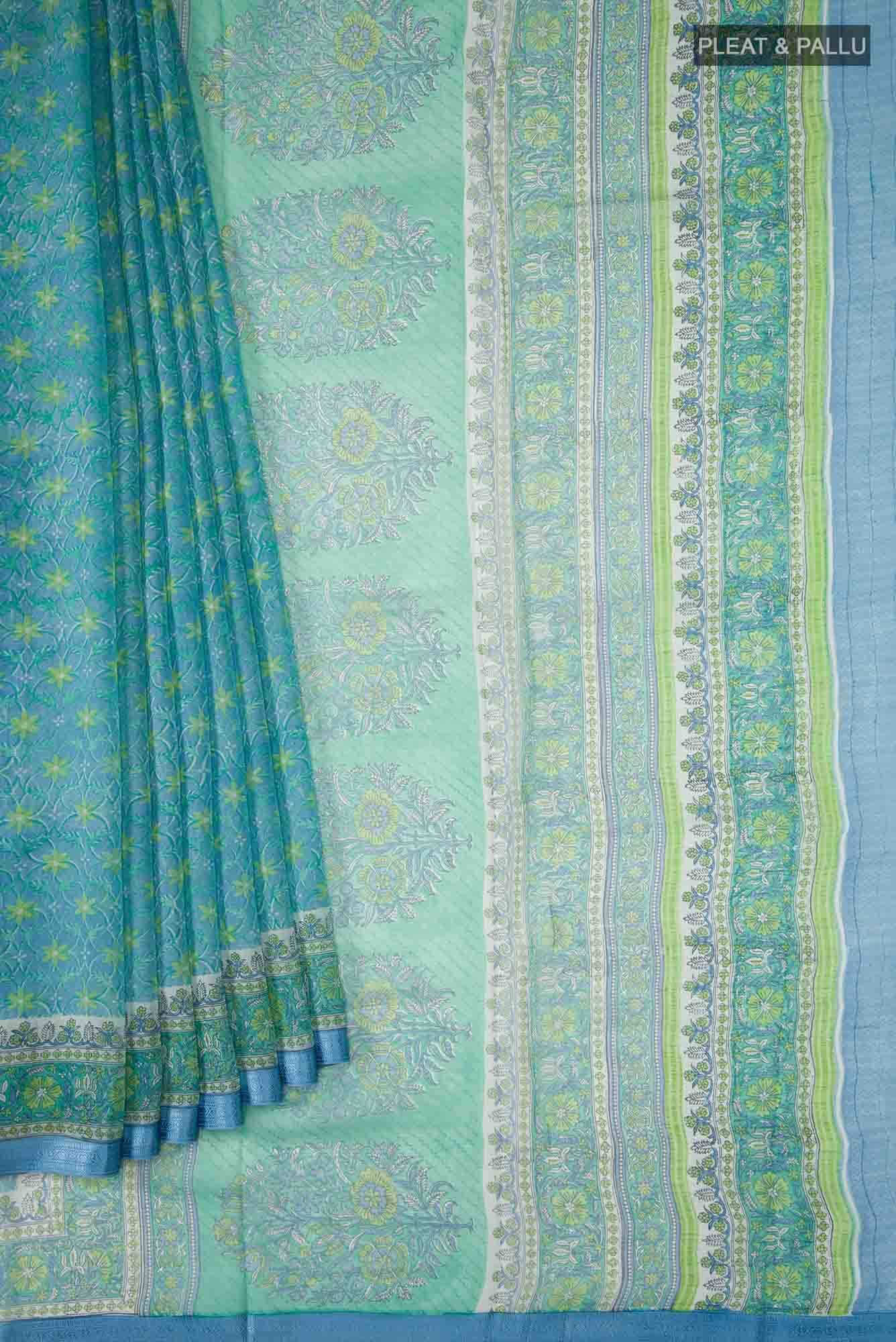 Blue Chiffon Saree