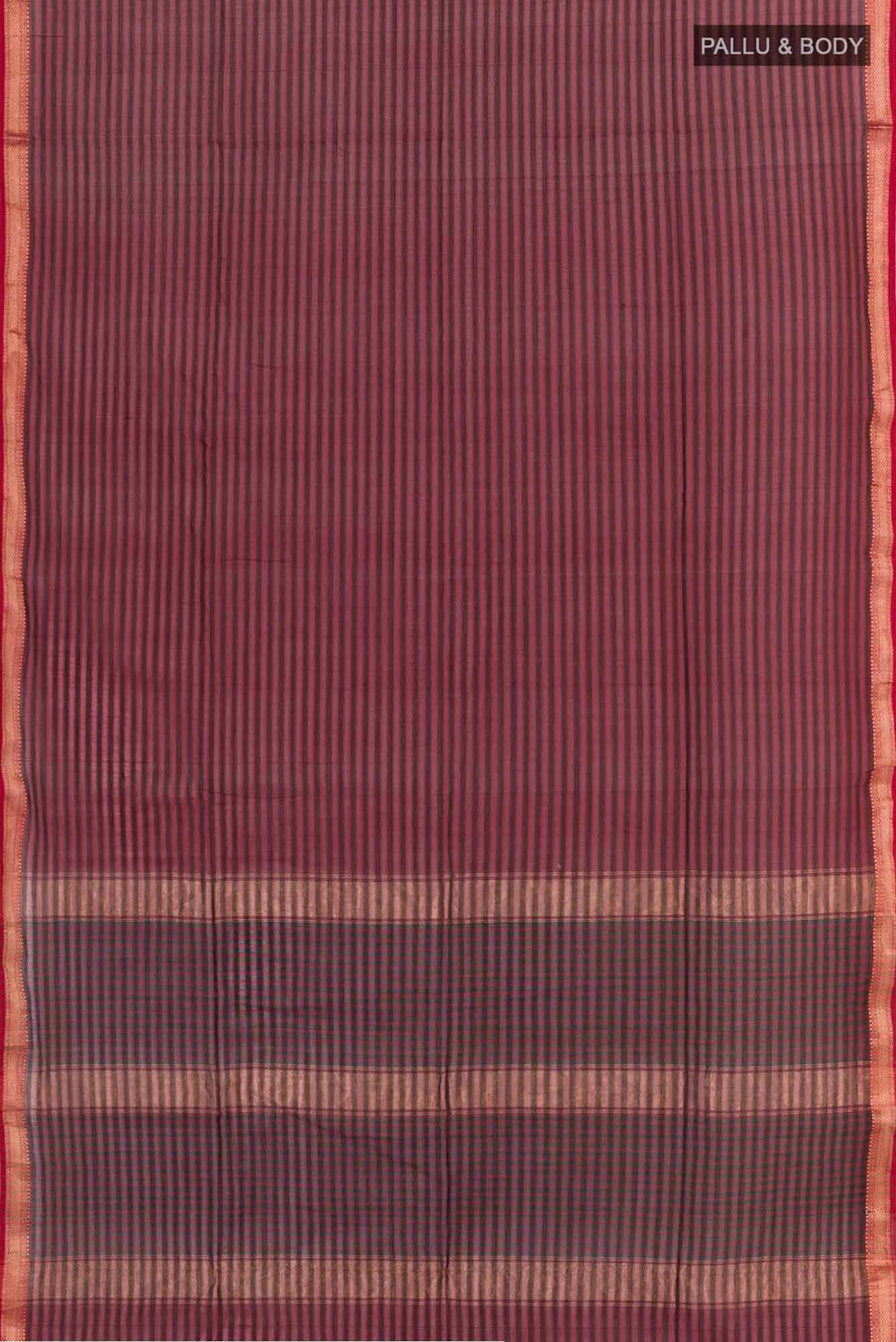 Red Blended Maheshwari Silk Cotton Saree