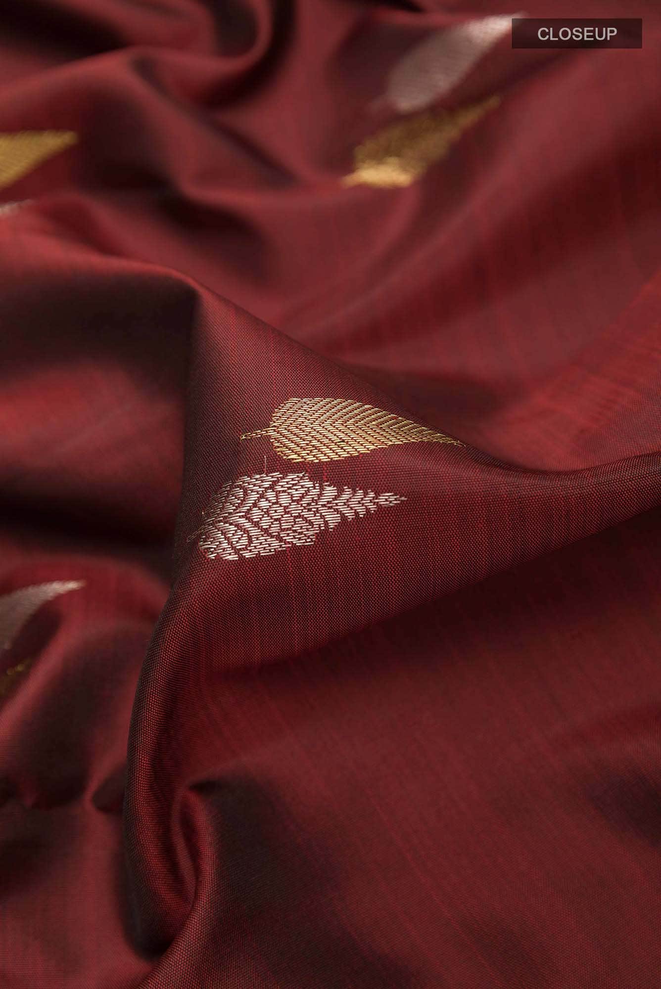 Maroon Kanchipuram Silk Saree