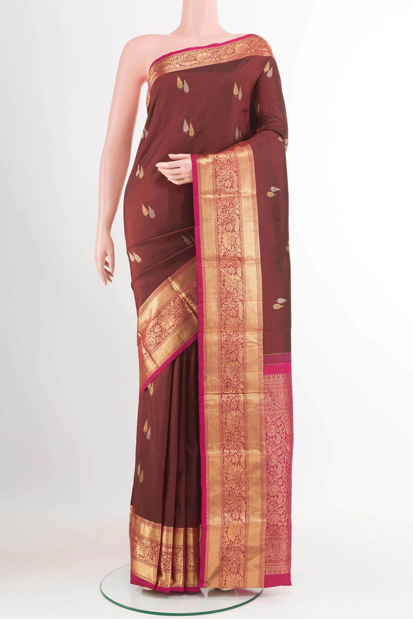 Maroon Kanchipuram Silk Saree