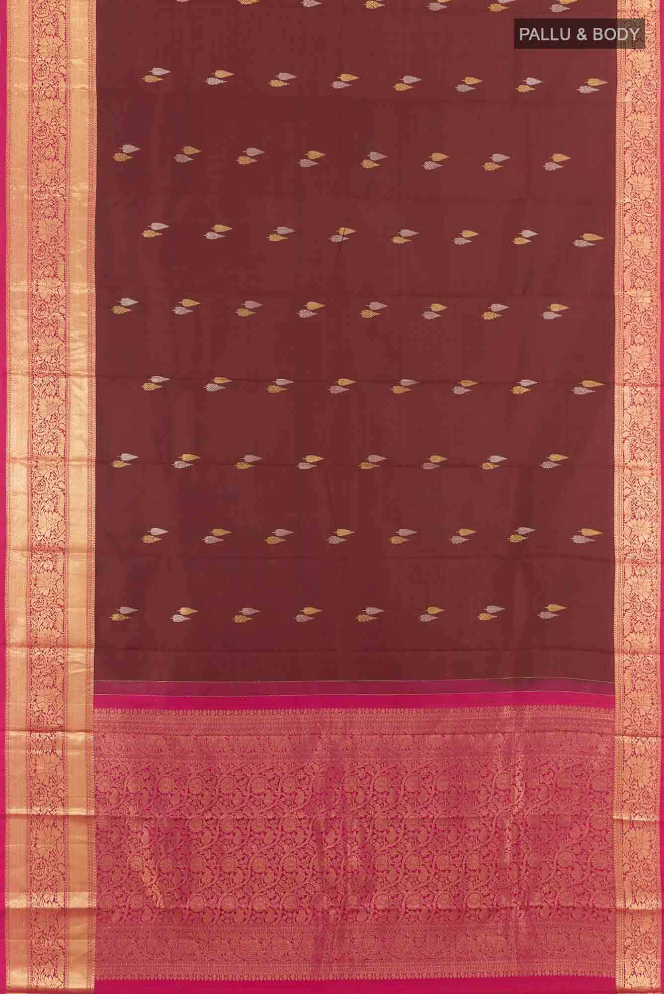 Maroon Kanchipuram Silk Saree