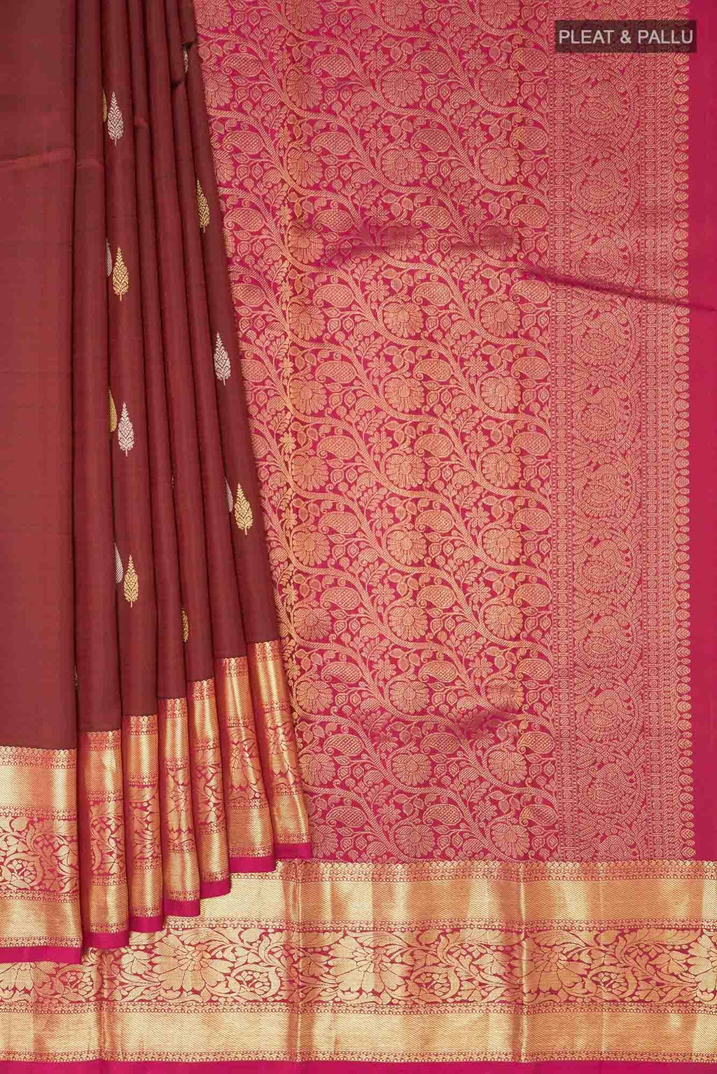 Maroon Kanchipuram Silk Saree