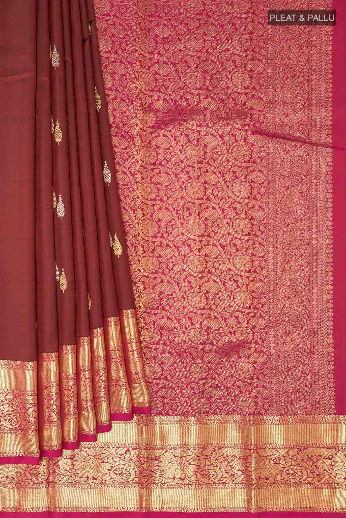 Maroon Kanchipuram Silk Saree