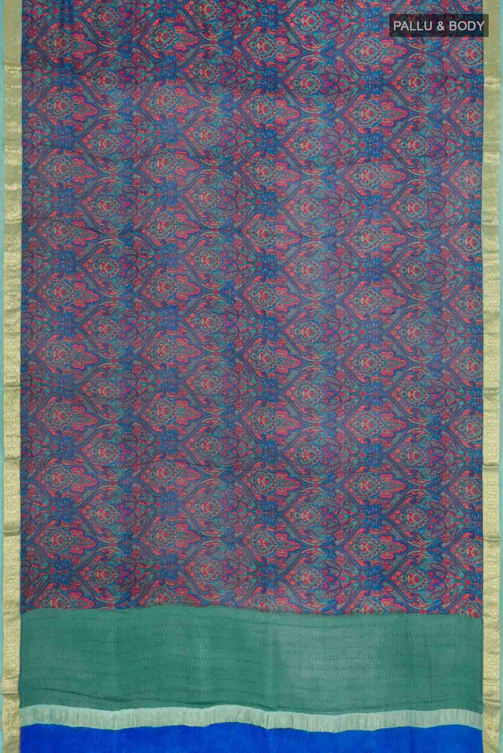 Blue Crepe Saree