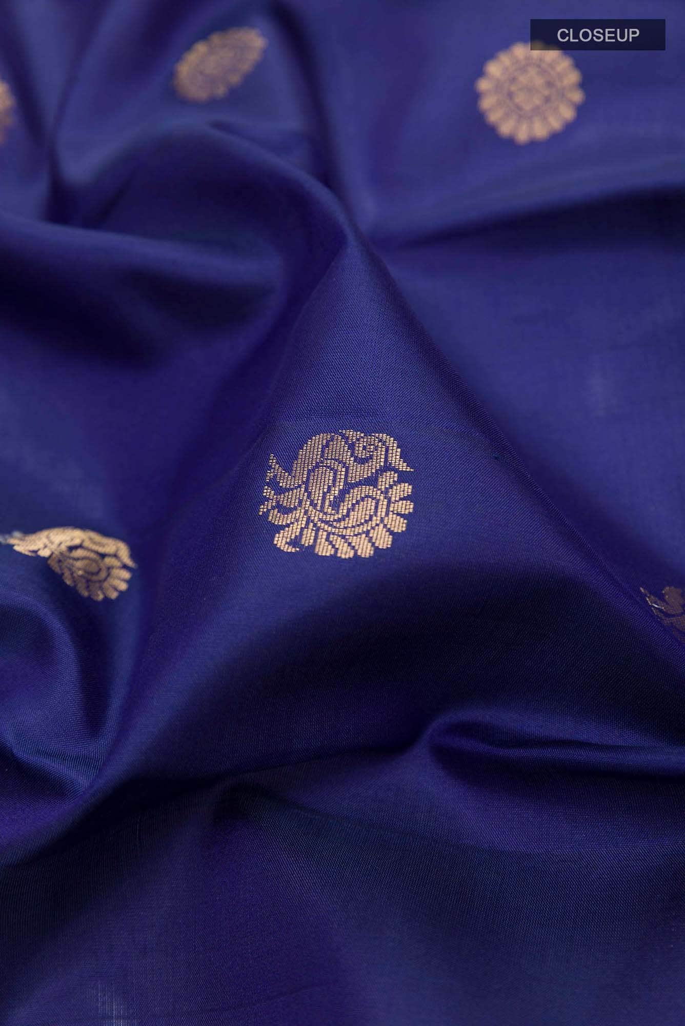 Dark Blue Kanchipuram Silk Saree