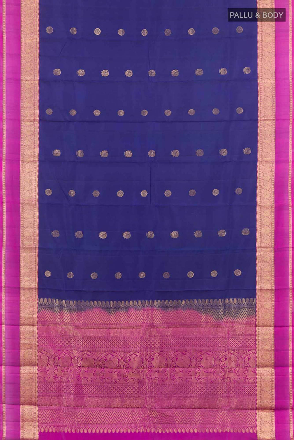 Dark Blue Kanchipuram Silk Saree