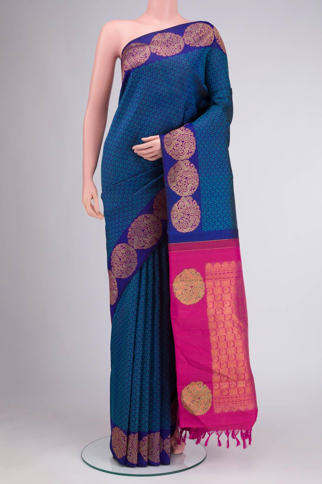 Blue Kanchipuram Silk Saree