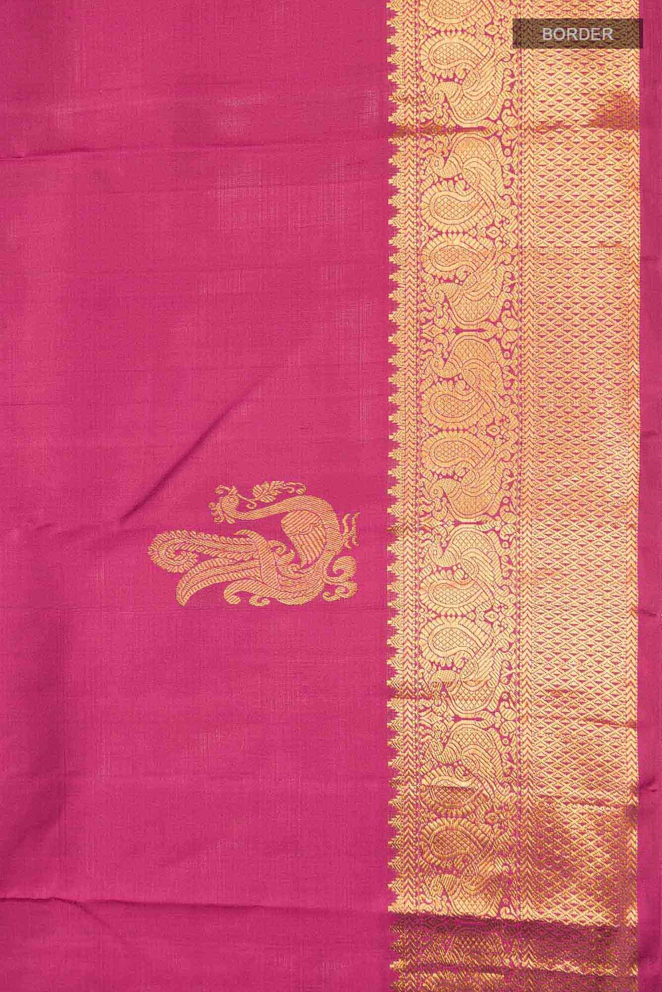 Dark Pink Kanchipuram Silk Saree