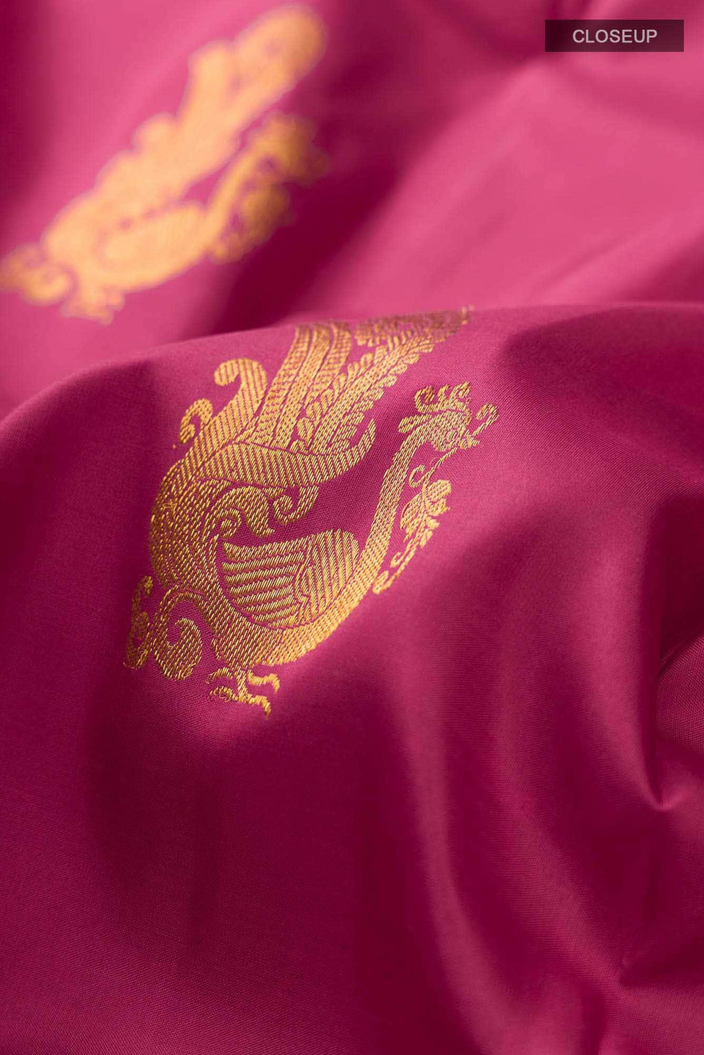 Dark Pink Kanchipuram Silk Saree
