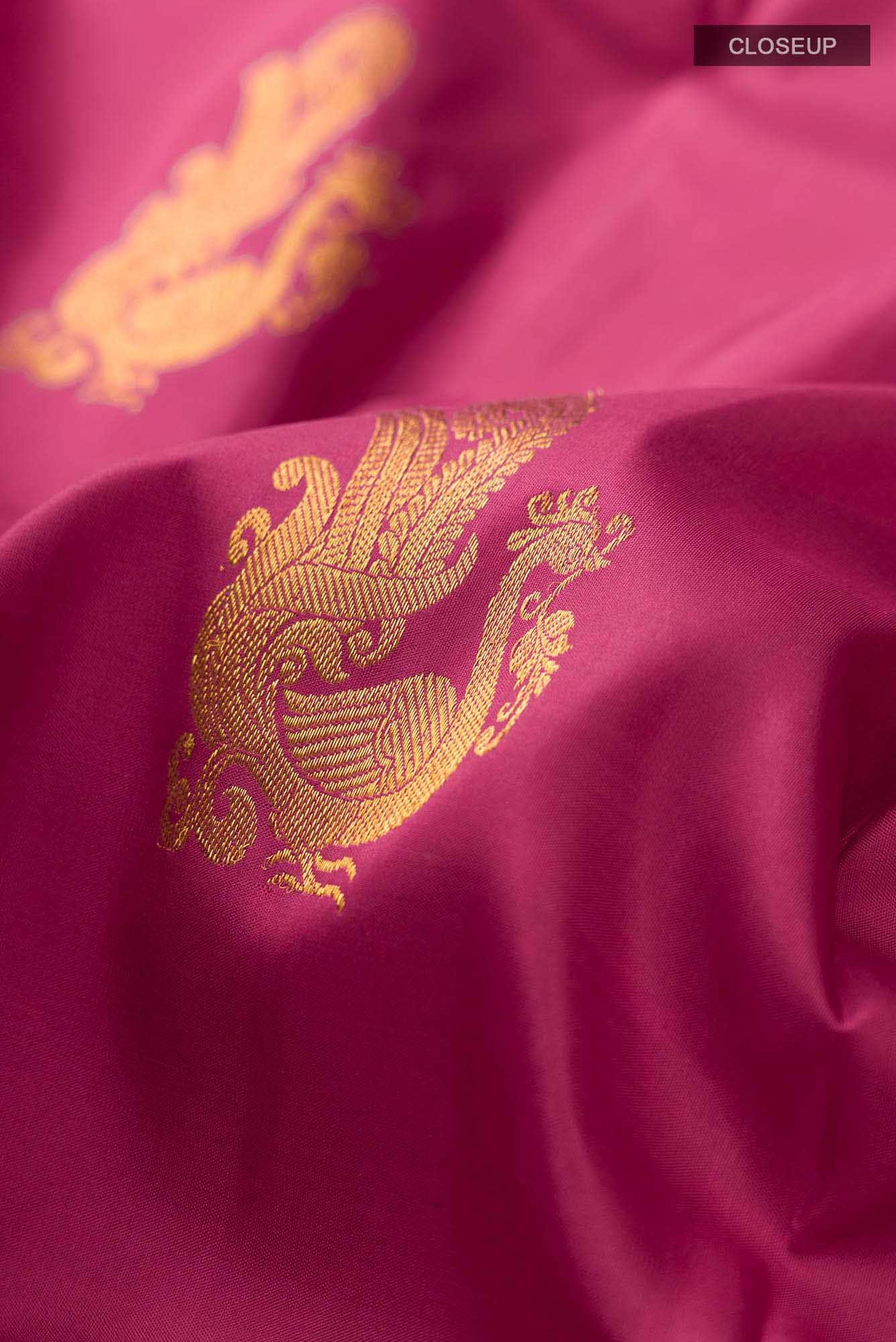 Dark Pink Kanchipuram Silk Saree