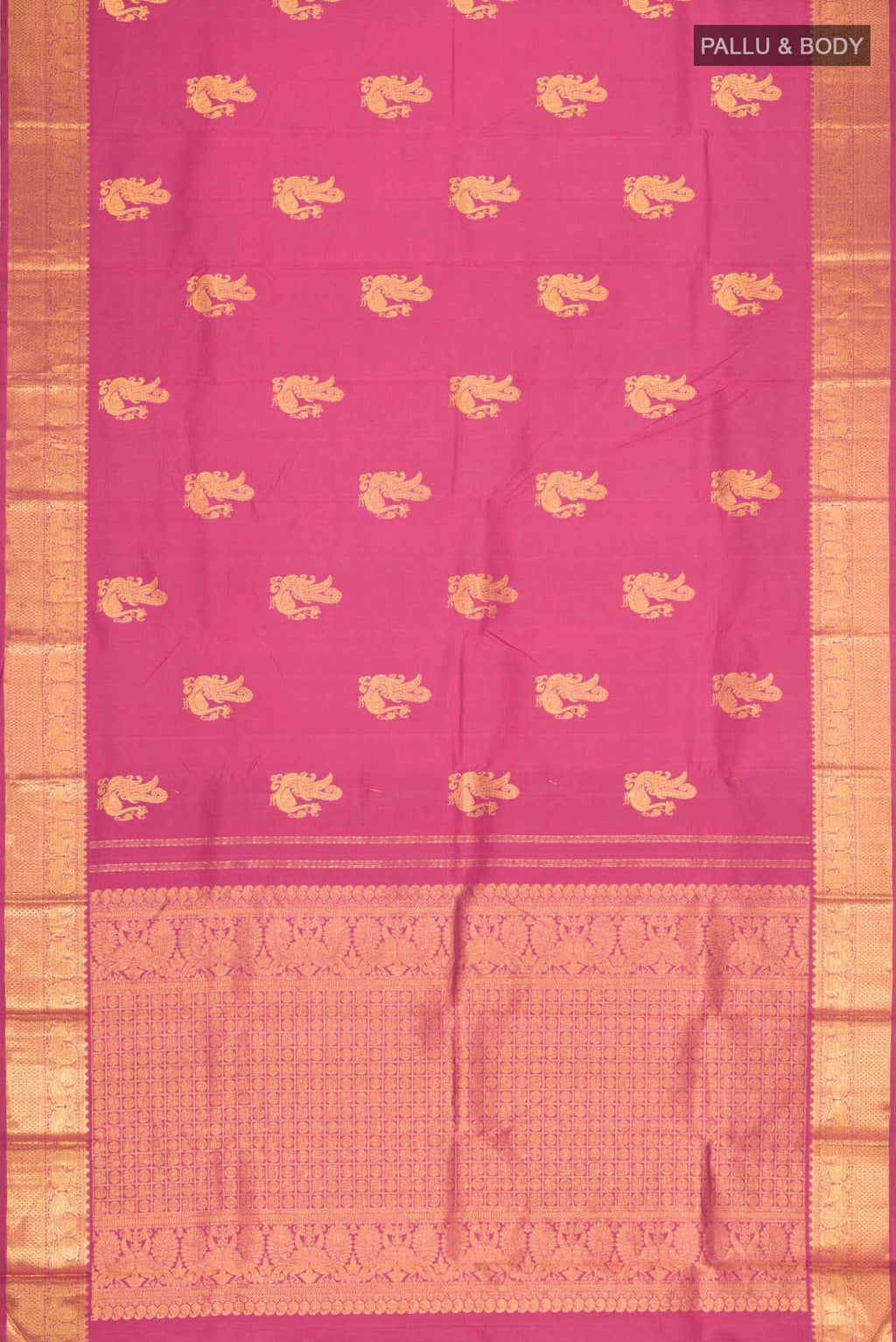 Dark Pink Kanchipuram Silk Saree