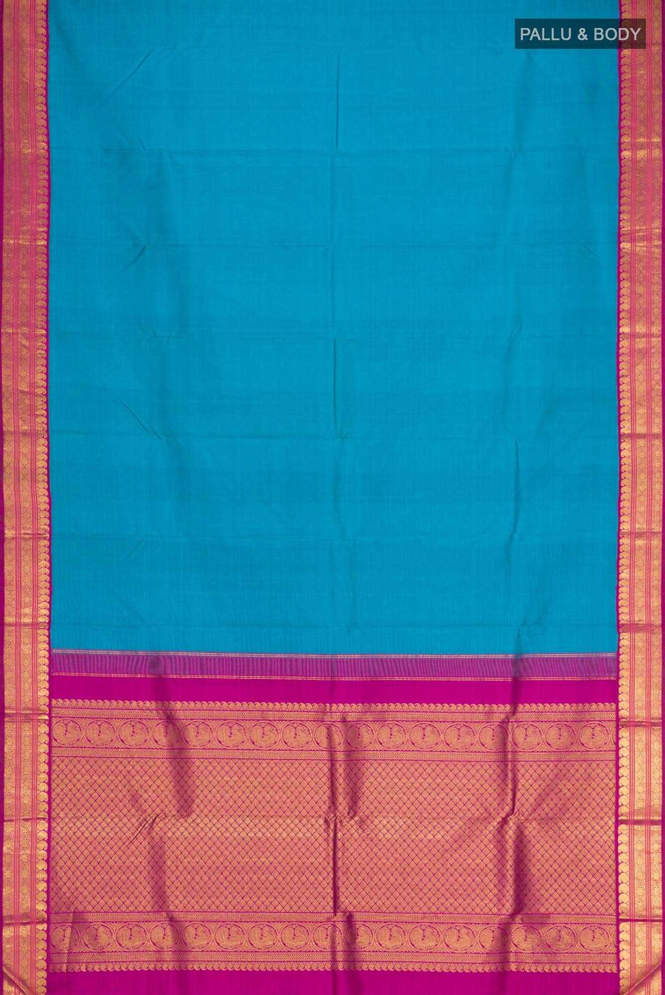 Pure Silk Pure Zari Blue Kanchipuram Saree